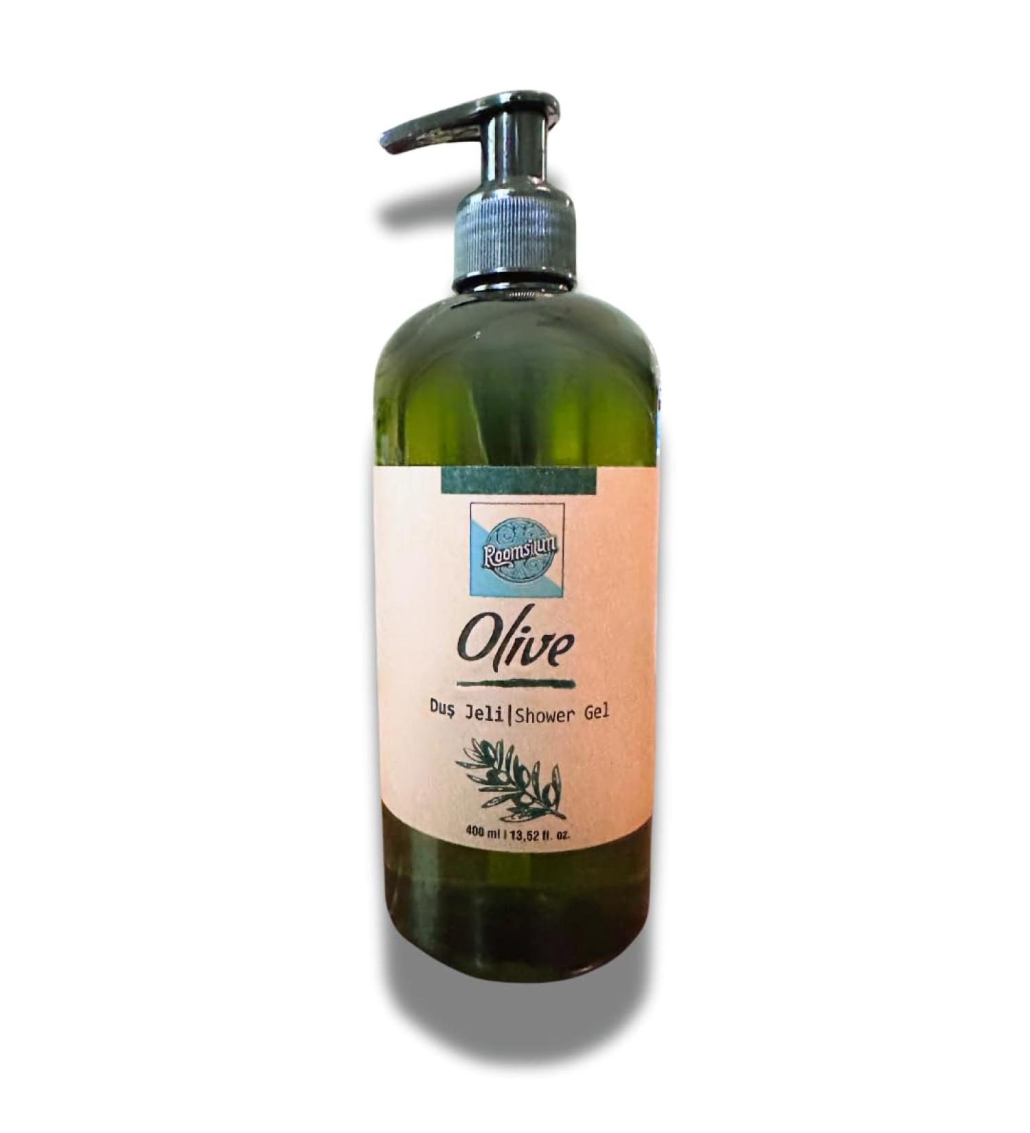 Roomsium Olive Blossom Refillable Shower Gel - 13.52 fl oz All-Natural Body Wash | Ideal for Homes Vacation Rentals & Hotels | Luxurious Cleansing Experience - Buy Online on GoSupps.com