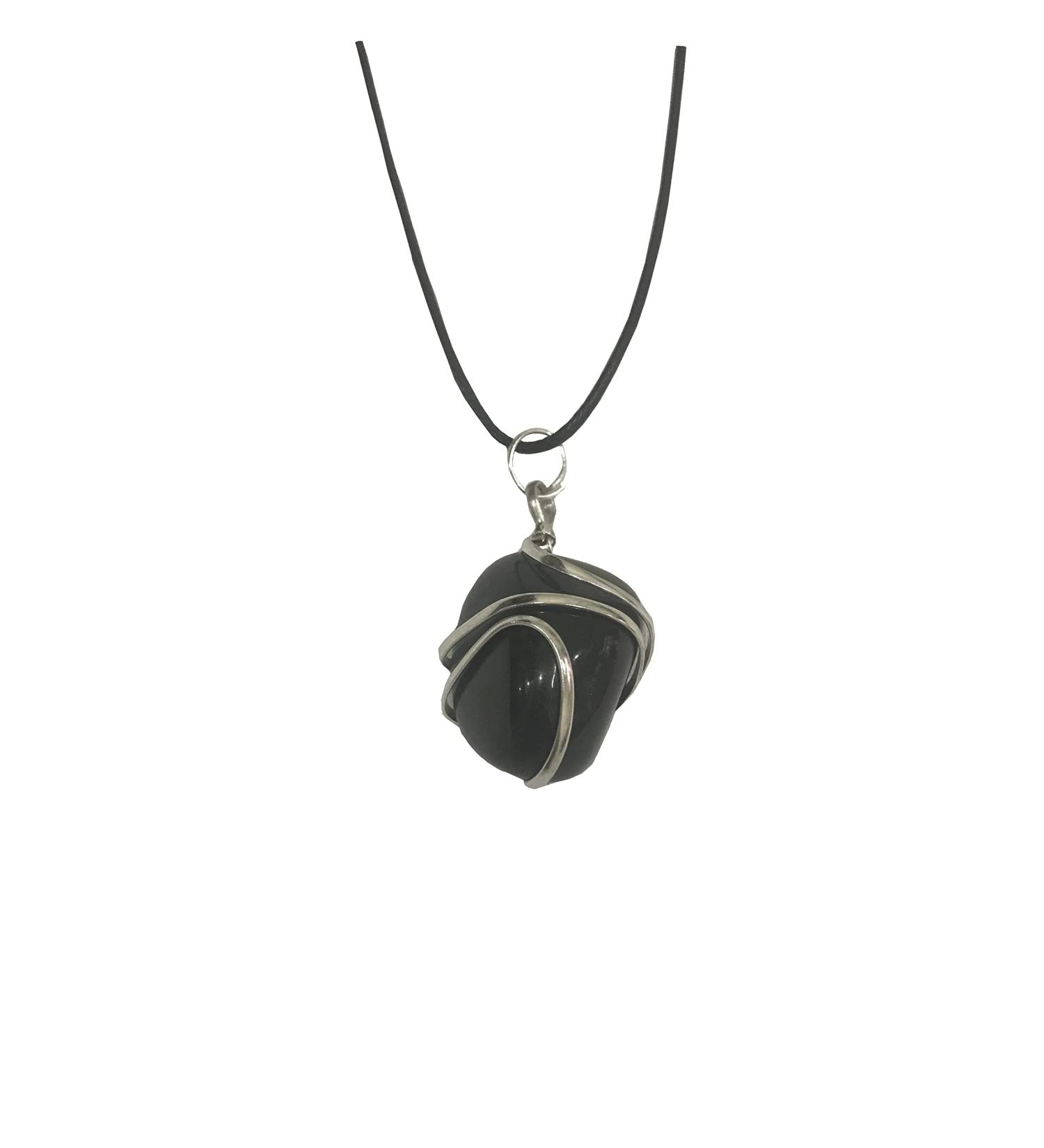 Raw shungite Tumbled Crystal Healing Pendant Necklace for women Balancing Root Chakra Healing Spiritual and Protective Necklace Silver Wire Wrapped Pendants thanksgiving gift Spiritual Gift