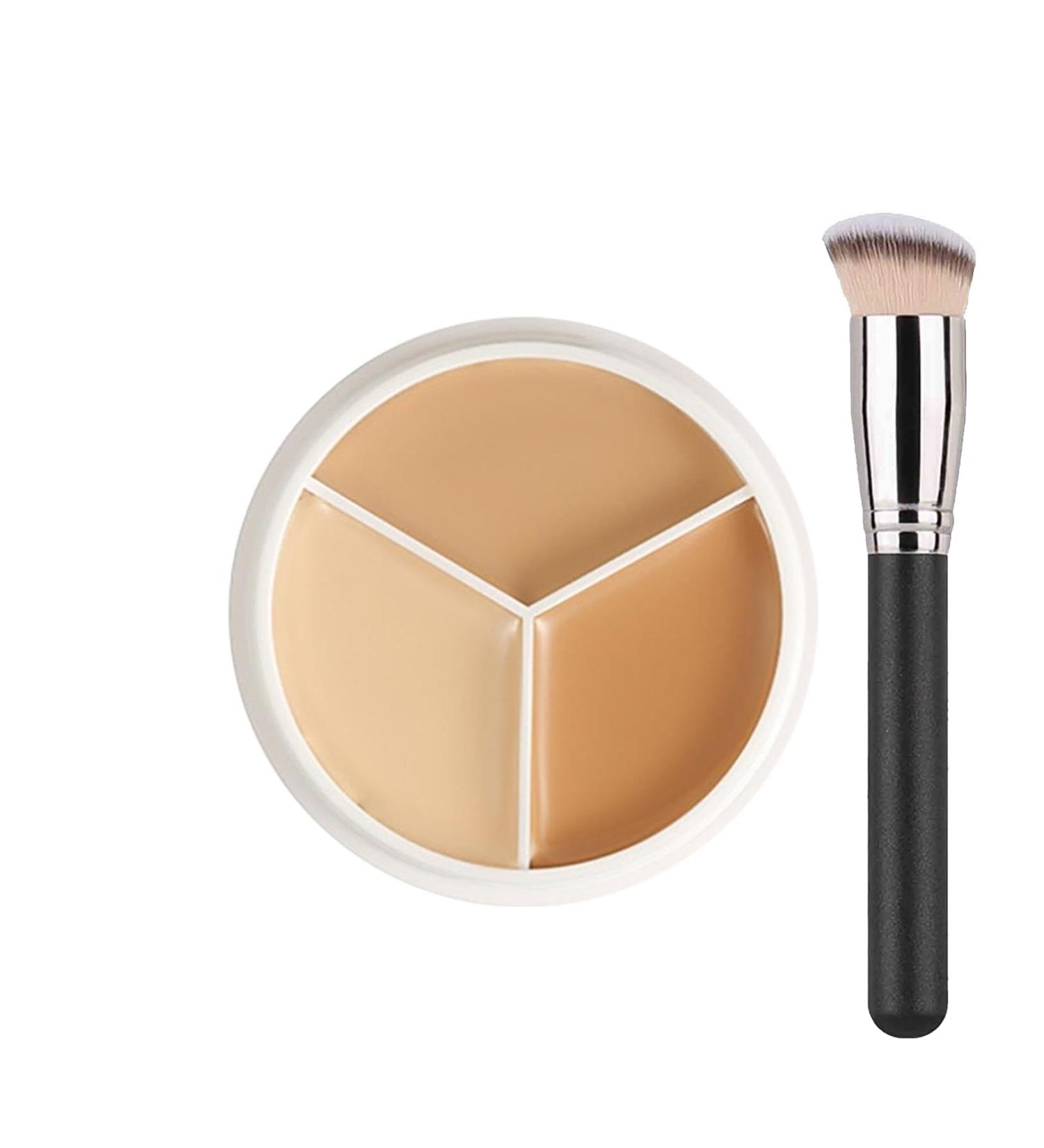 Concealer 3-Color Concealer Make Up Waterproof Leg Foundation Full Cover Concealer Palette Corrects Dark Circles Red Marks Scars (1# Dark Circle Cover 4.5g) - Buy Online on GoSupps.com