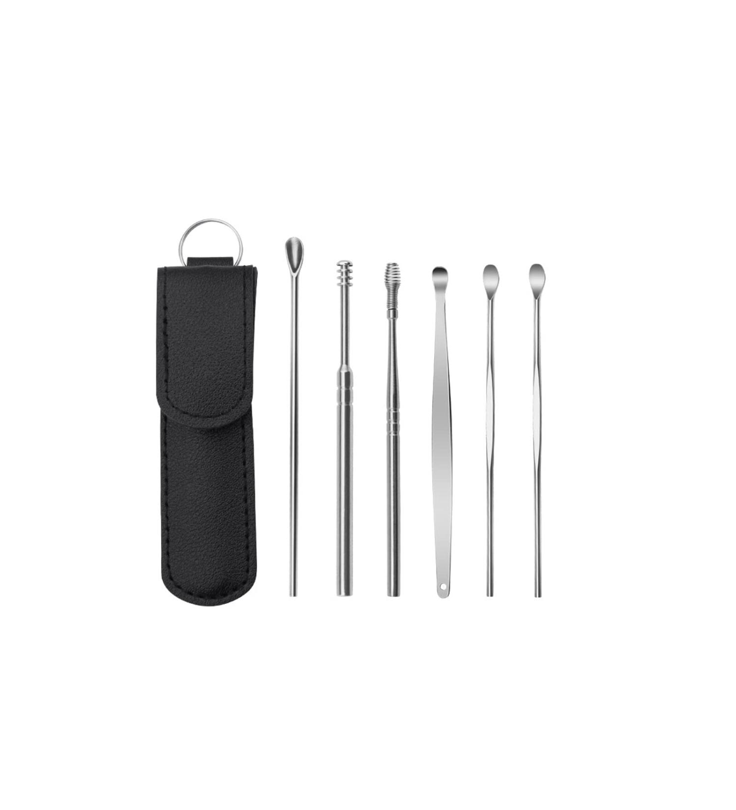 6 Pcs Stainless Steel Ear Pick Earwax Removal Kit with Storage Box - Buy Online on GoSupps.com