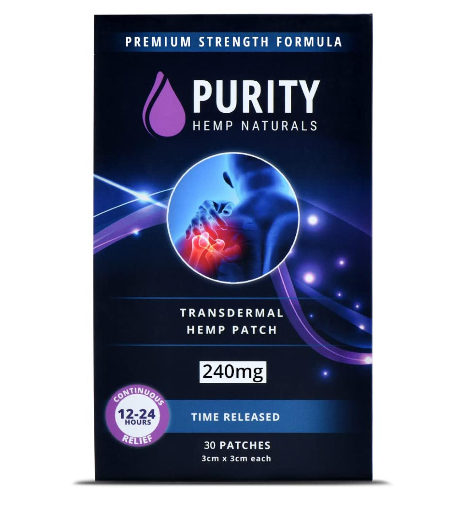 Purity Hemp Naturals Hemp Patch 30 ct. (240mg) | Long-lasting Relief for Any Part of the Body | Convenient & Discreet | 24-Hour Comfort - Buy Online on GoSupps.com
