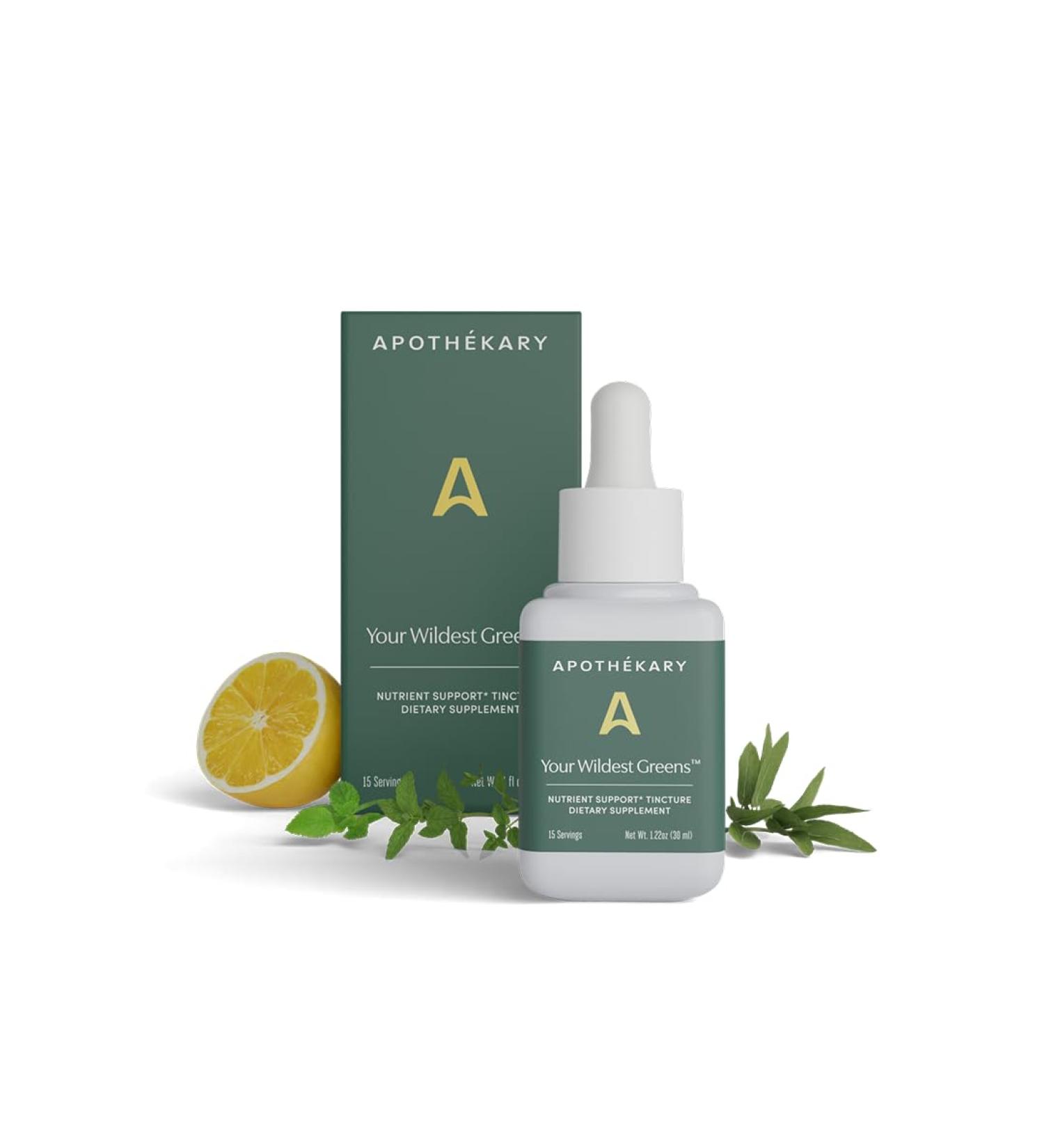 Apoth kary Your Wildest Greens Herbal Liquid Drops All-in-One Daily Superfood Supplement Vitamin & Mineral Support 5X Potency of Greens Powders Sugar Free Calorie Free (15 Servings) 1.22oz - Buy Online on GoSupps.com