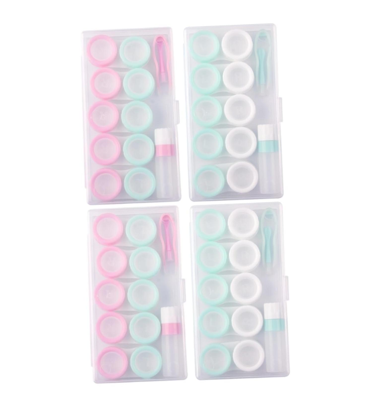 Buy Partykindom 4 Sets Colored Contact Lens Storage Box - Portable Travel Case with Tweezers & Contact Case Kit - Buy Online on GoSupps.com