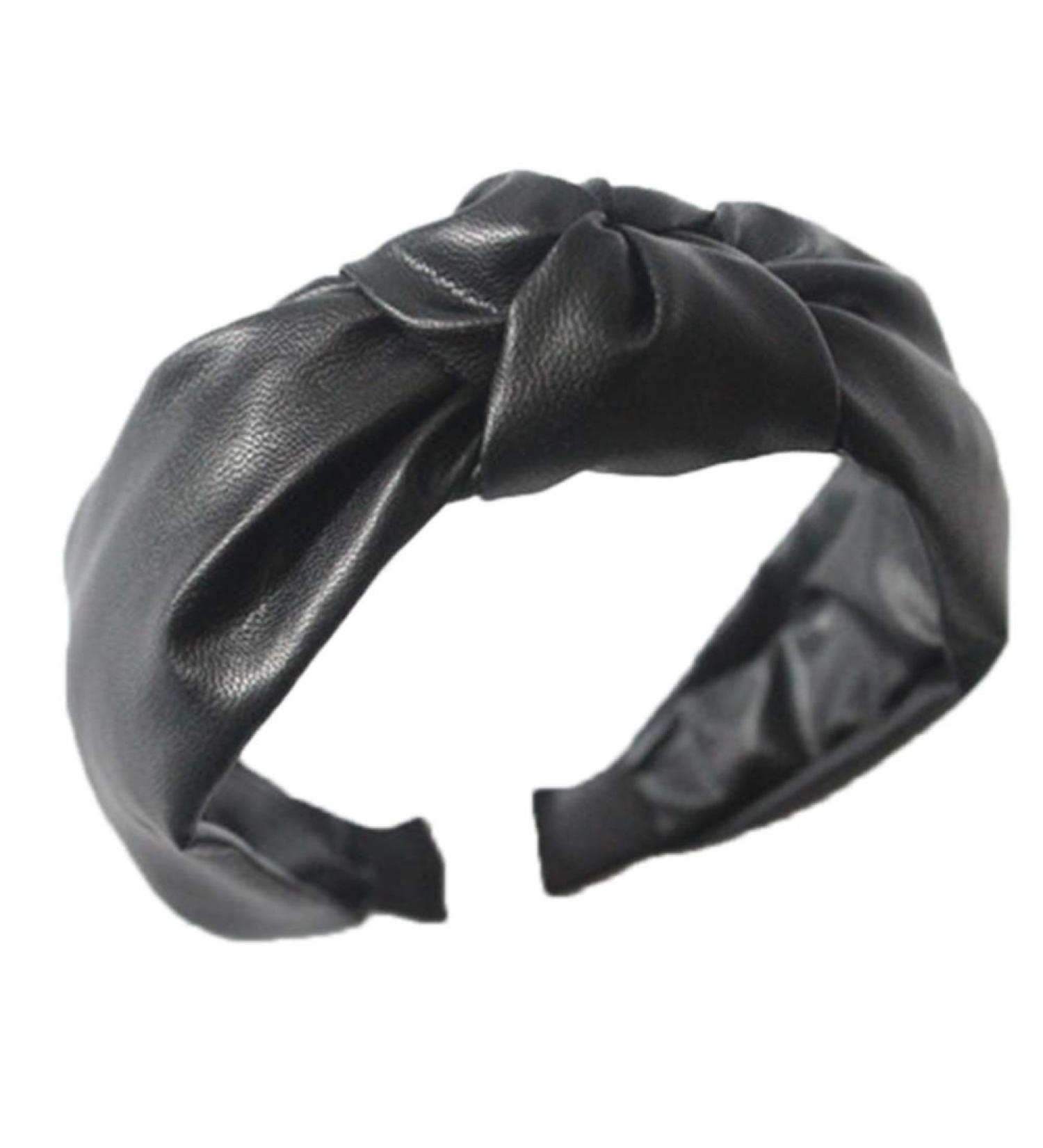 Pu Leather Girls Hairbands Middle Knotted Headbands Fashion Fur Headband Head Hoop Women Hair Accessories - Buy Online on GoSupps.com