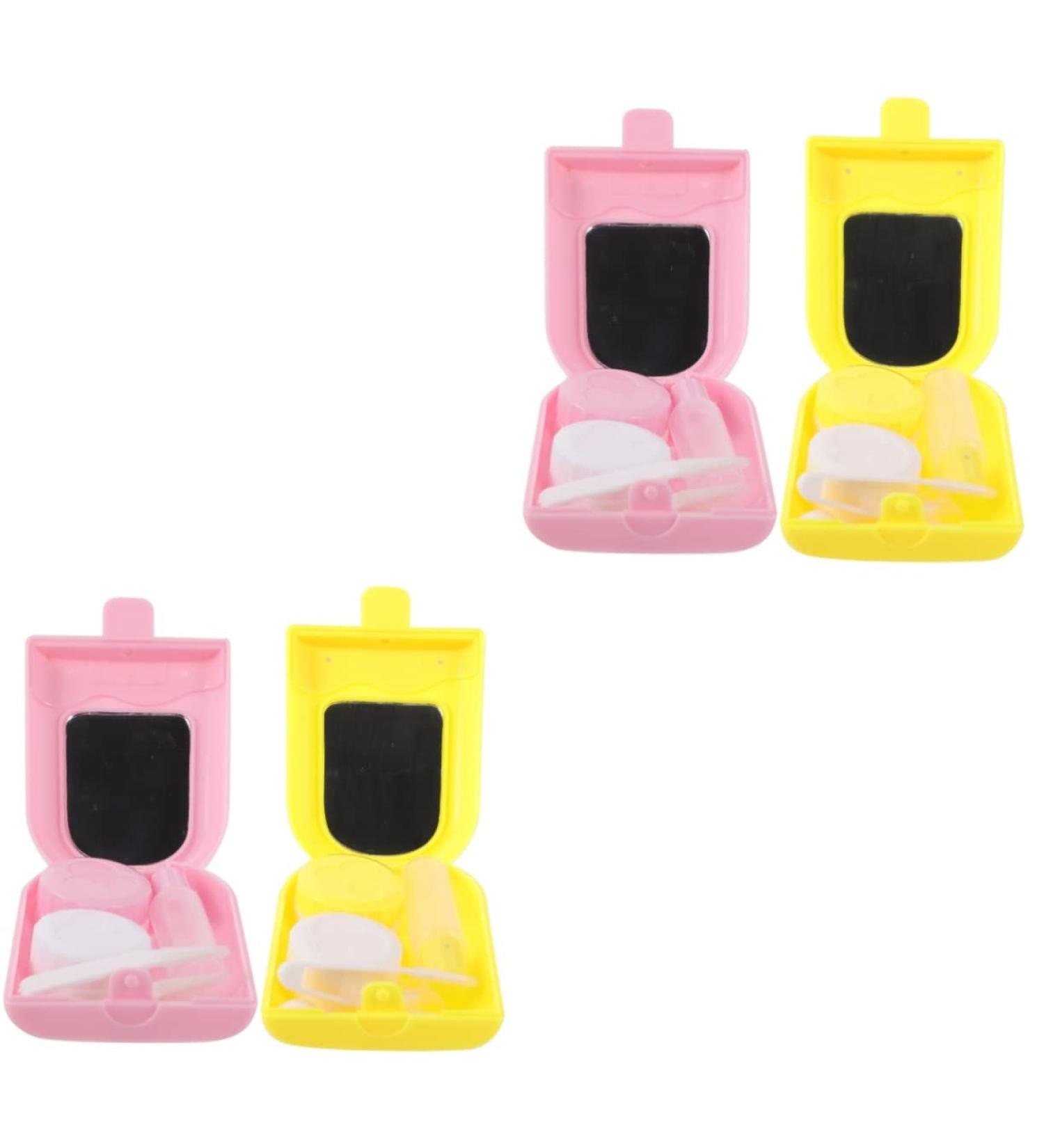Buy Healeved Contact Lens Container with Mirror - Practical Organizer for Colored Lenses - Set of 2 Random Colors - 8x5cm - Buy Online on GoSupps.com