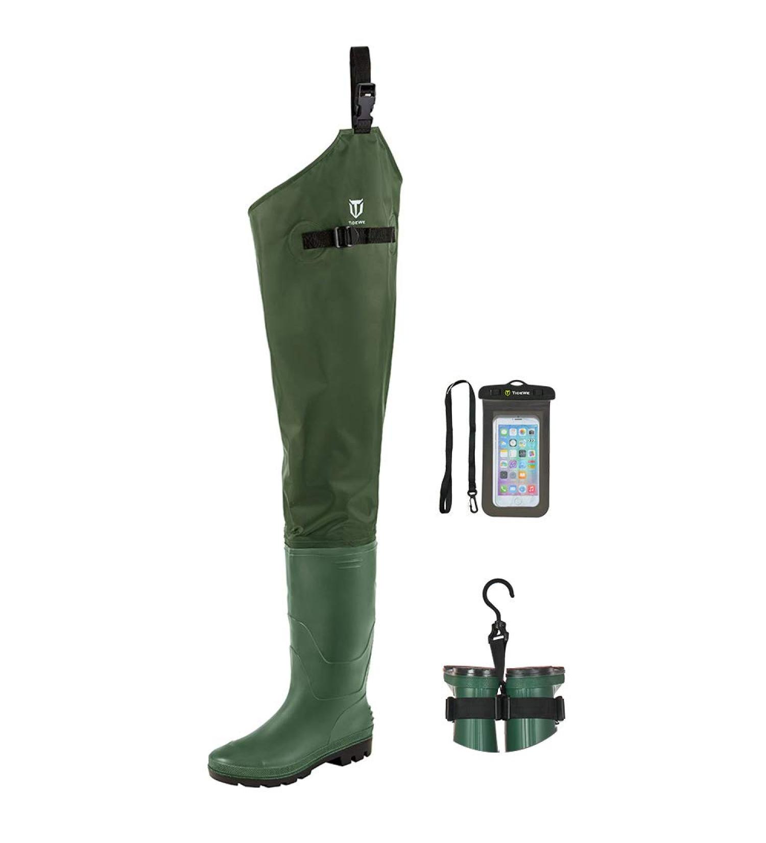 TIDEWE Lightweight Hip Wader for Men and Women - Green/Brown - Size M9/W11 - Buy Online on GoSupps.com
