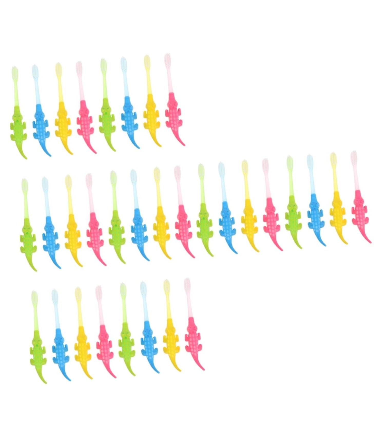 Mobestech 32 STK Small Crocodile Toothbrush - Children's Train Toothbrush Baby Teething & Cleaning Tools PBT Small Head for Toddlers - International Shipping - Buy Online on GoSupps.com