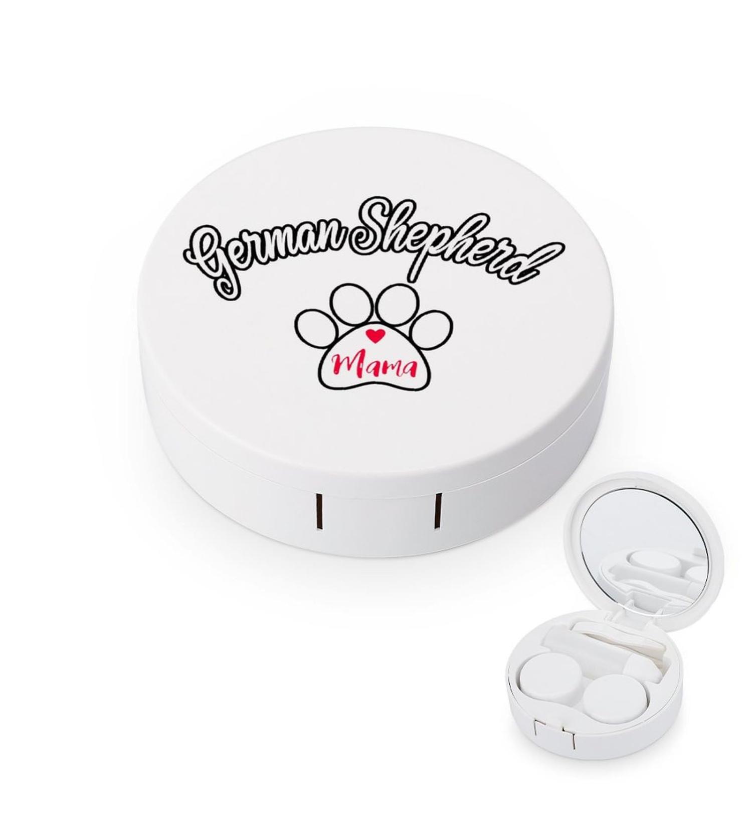 German Shepherd Mom Paw Print Contact Lens Case - Portable Travel Kit with Mirror for Outdoor Use - Buy Online on GoSupps.com