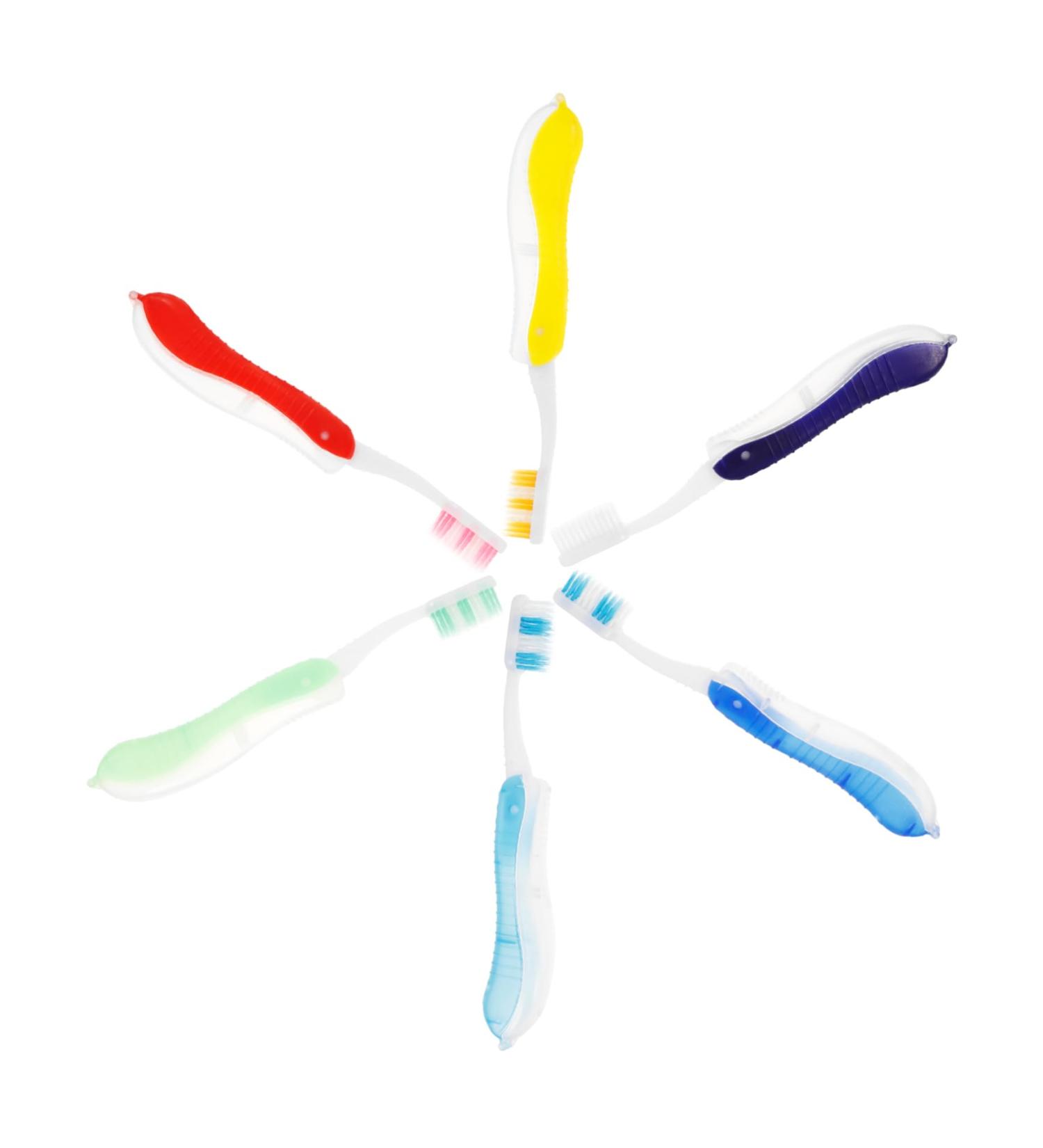 Hoement 6-Piece Foldable Toothbrush Set - Travel & Daily Use Soft Bristles Compact Hotel Toothbrush - Buy Online on GoSupps.com