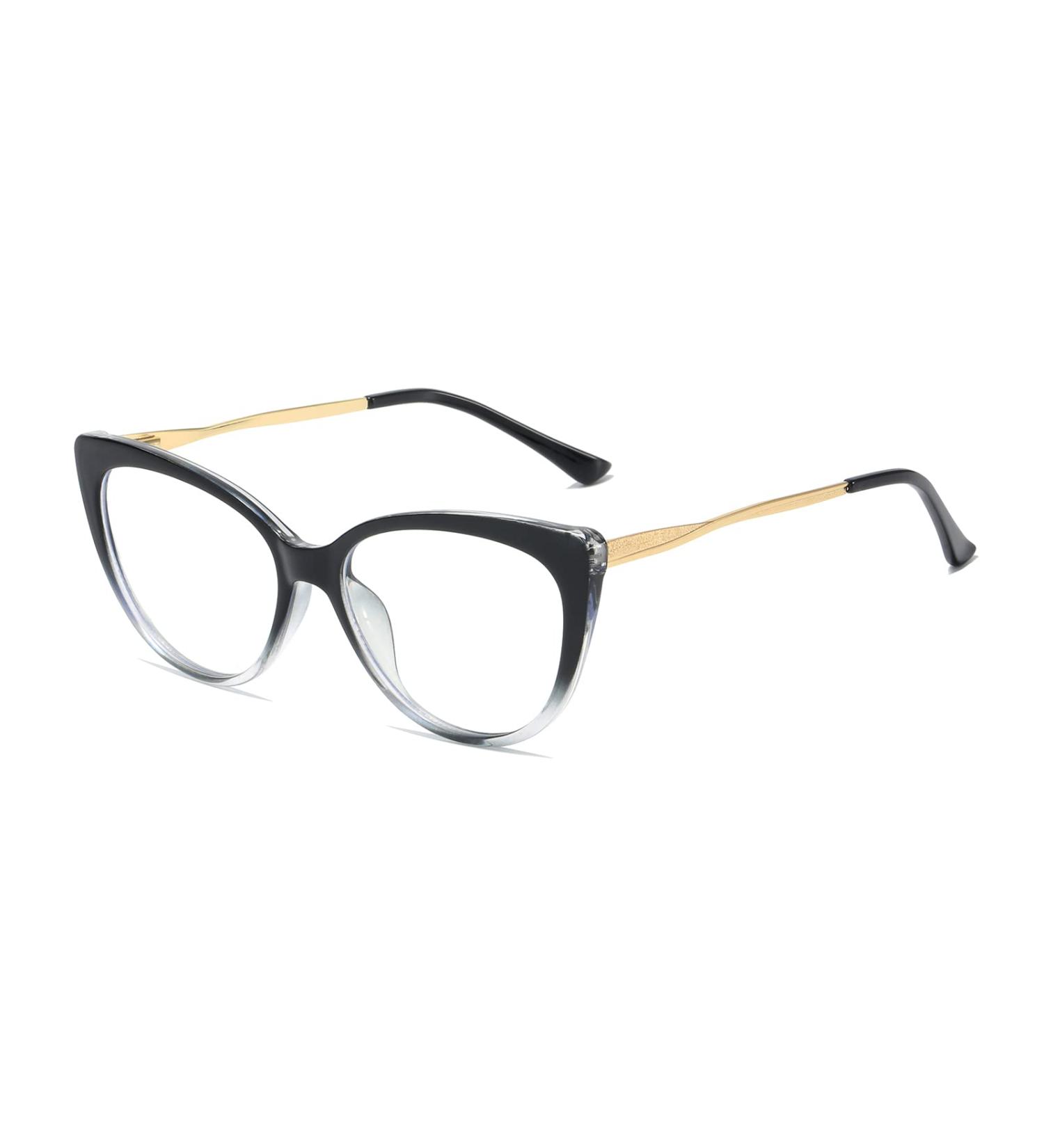 Vintage Cat Eye Blue Light Filter Glasses for Women - Metal Frame Gradient Black Anti-Glare Stylish Eyewear - Buy Online on GoSupps.com