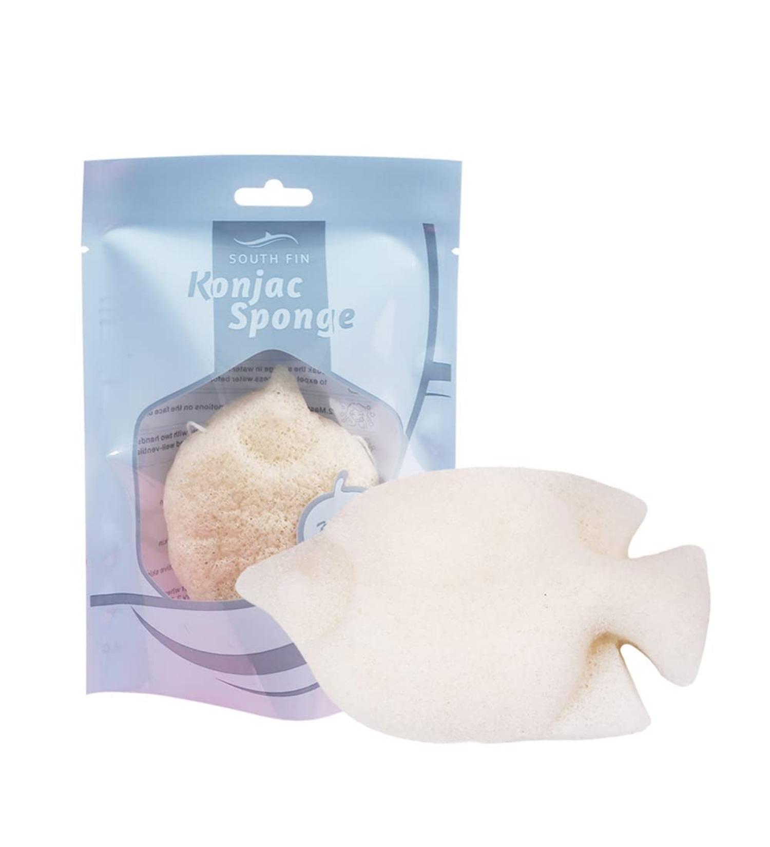 Verdant Touch Fish Shaped Personal Care Product Natural Floating Dry White Face & Body Care Sponges
