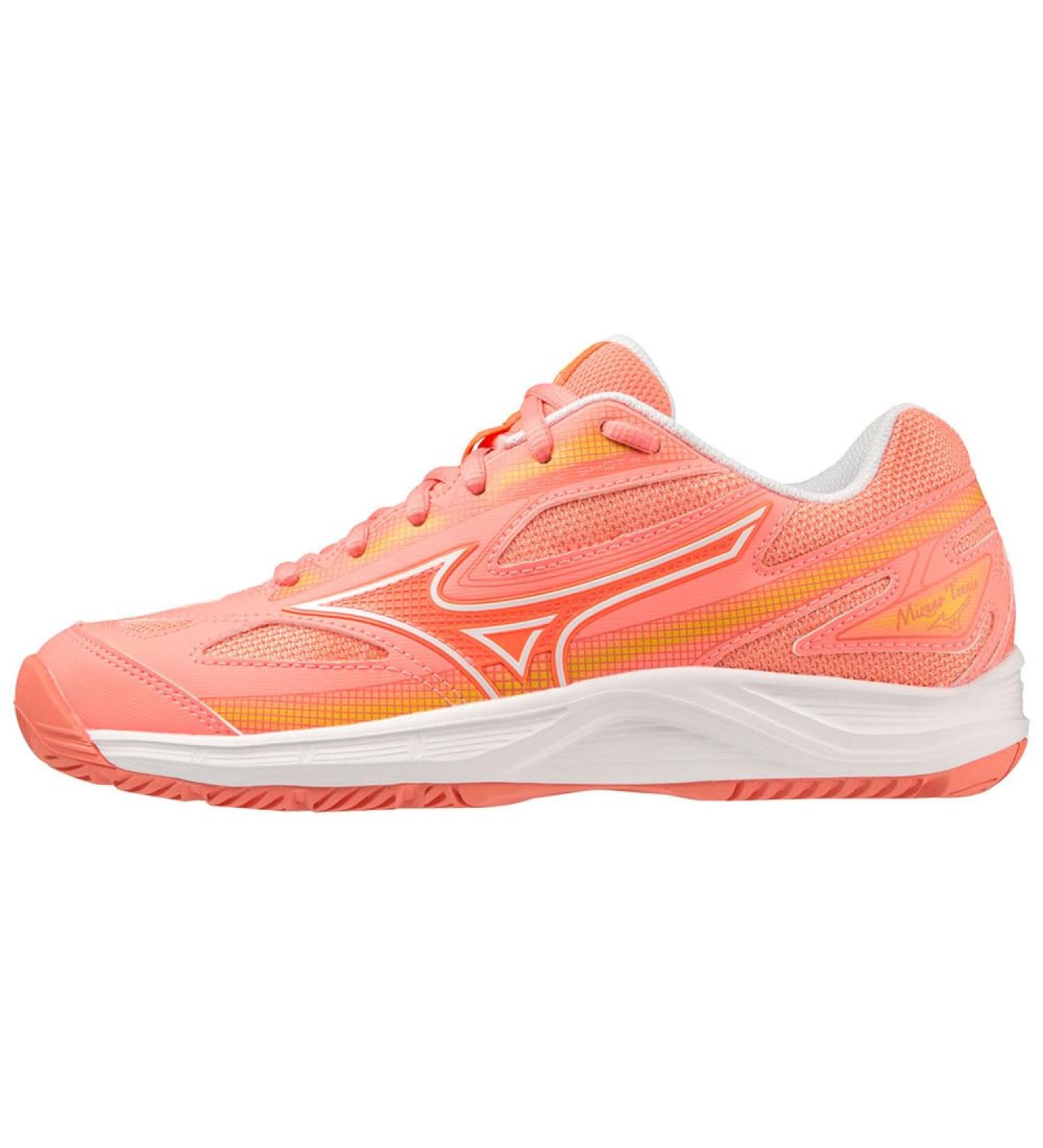 Mizuno Women's Break Shot 4 AC Tennis Shoes - Candy Coral & White Fusion - EU 40 - Buy Online for International Shipping - Buy Online on GoSupps.com