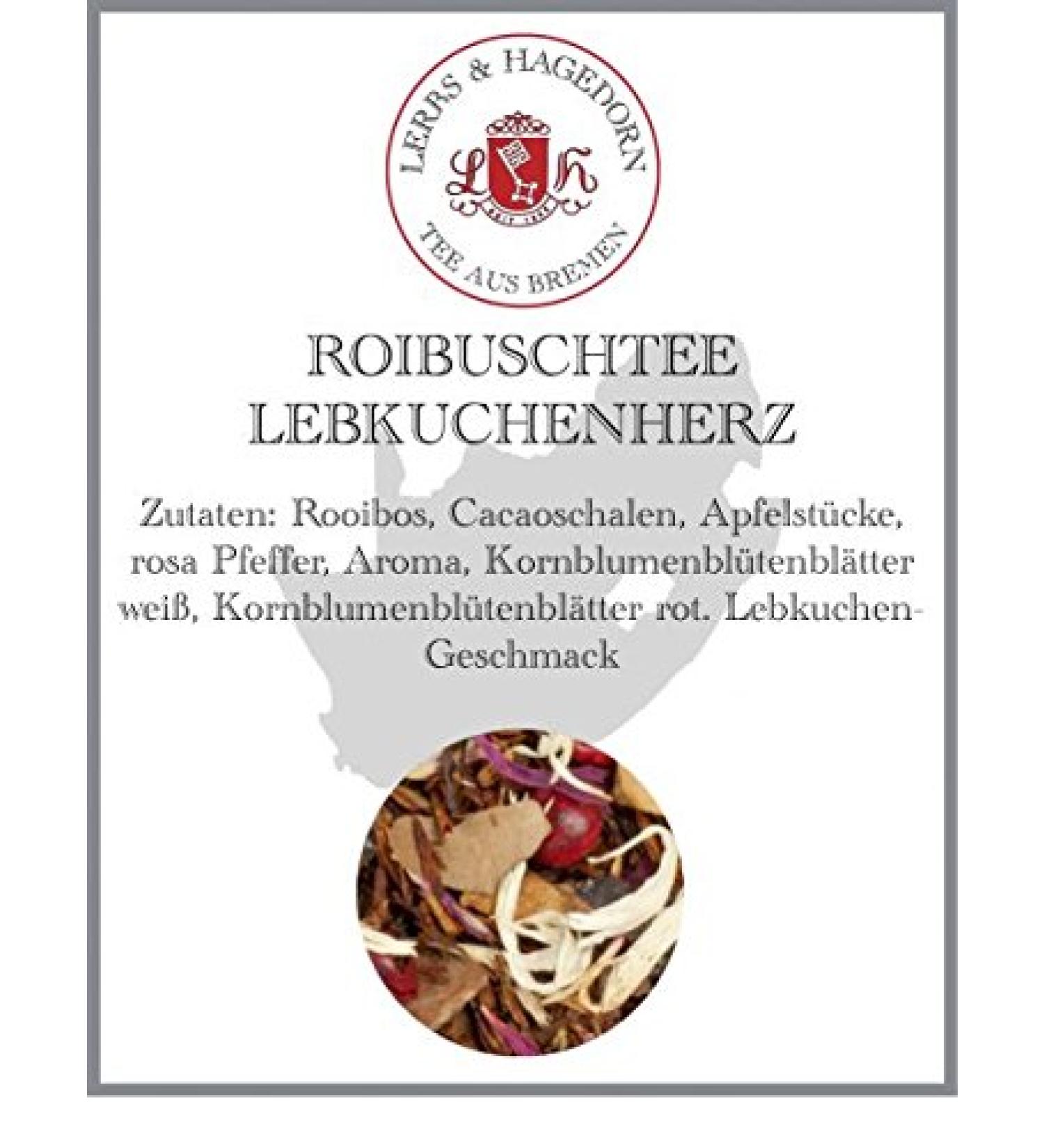  Lerbs & Hagedorn Gingerbread heart-shaped Roibuschtee tea 2 kg - Buy Online on GoSupps.com