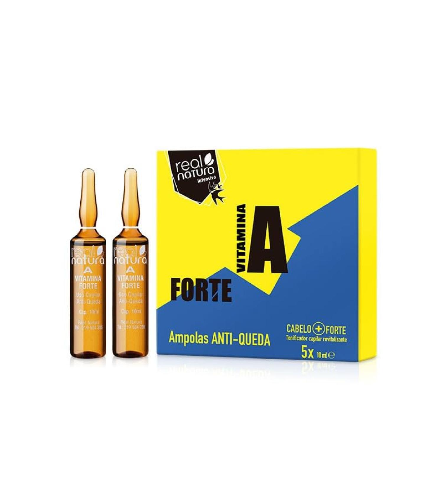 Real Natura Real Natura - Vitamin A Ampoules - Repairing treatment for dry and damaged hair - 5 x 10 ml - Strengthens and revitalizes brittle hair