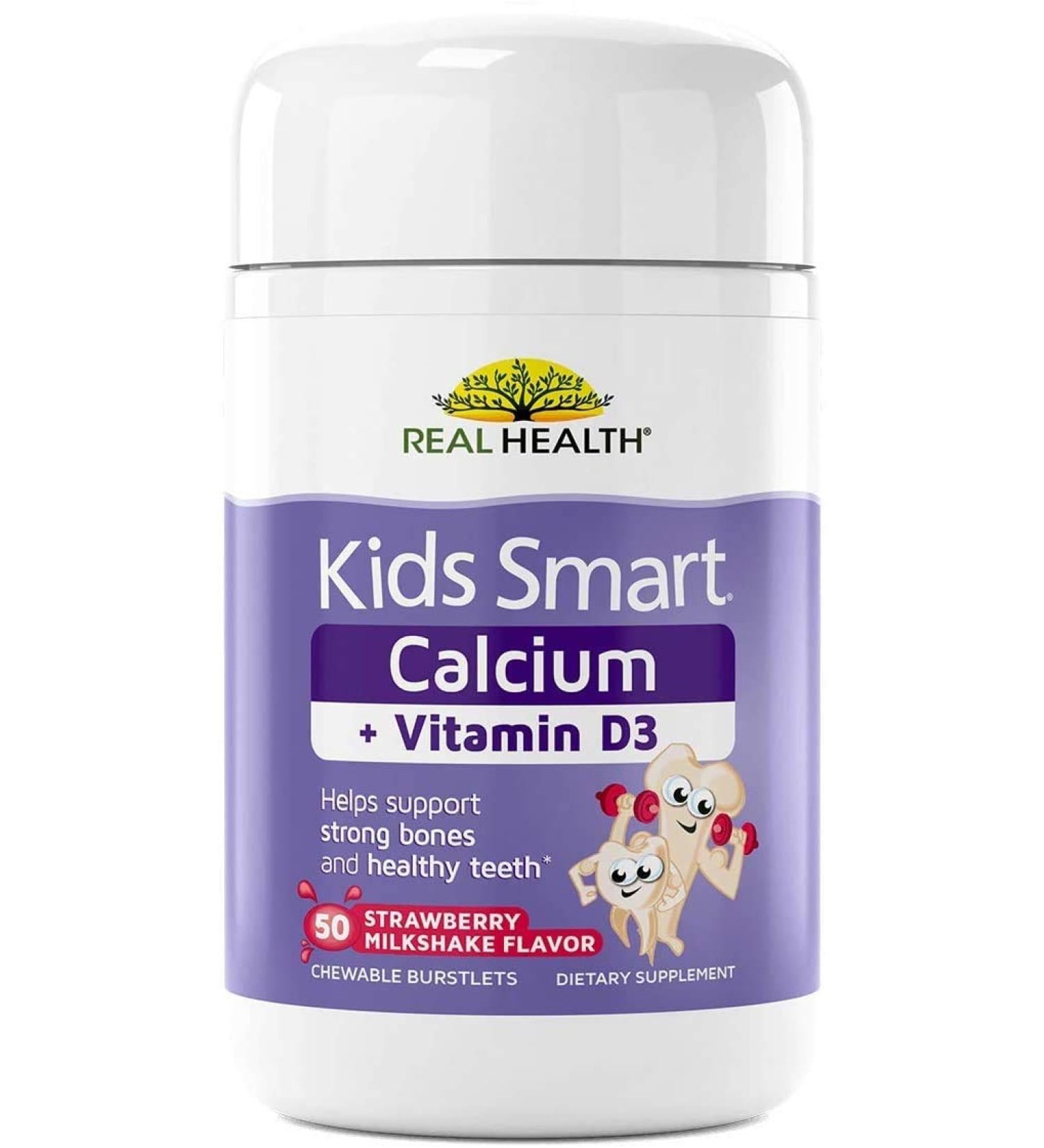 Real Health Kids Smart Calcium + D3 Chewables | 50 Count - Buy Online on GoSupps.com