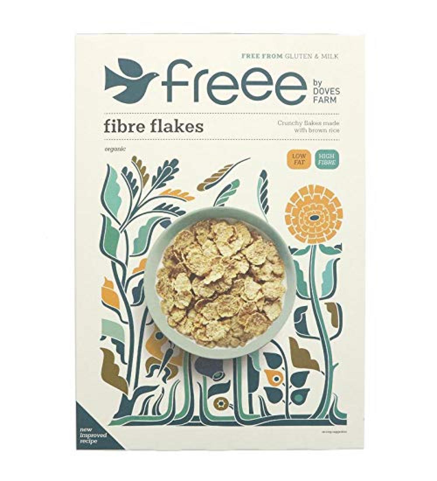 Doves Farm | Fibre Flakes Breakfast Cereal | 2 x 375g