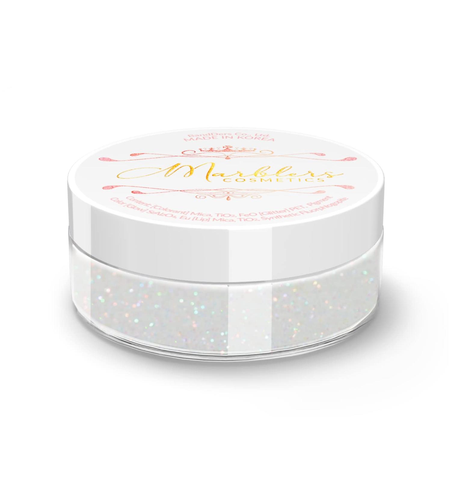 MARBLERS Cosmetic Grade Holographic Glitter Rainbow White 0.18oz - Vegan & Cruelty-Free | Eyeshadow Nail Art for Festival Rave & Party Makeup - Buy Online on GoSupps.com