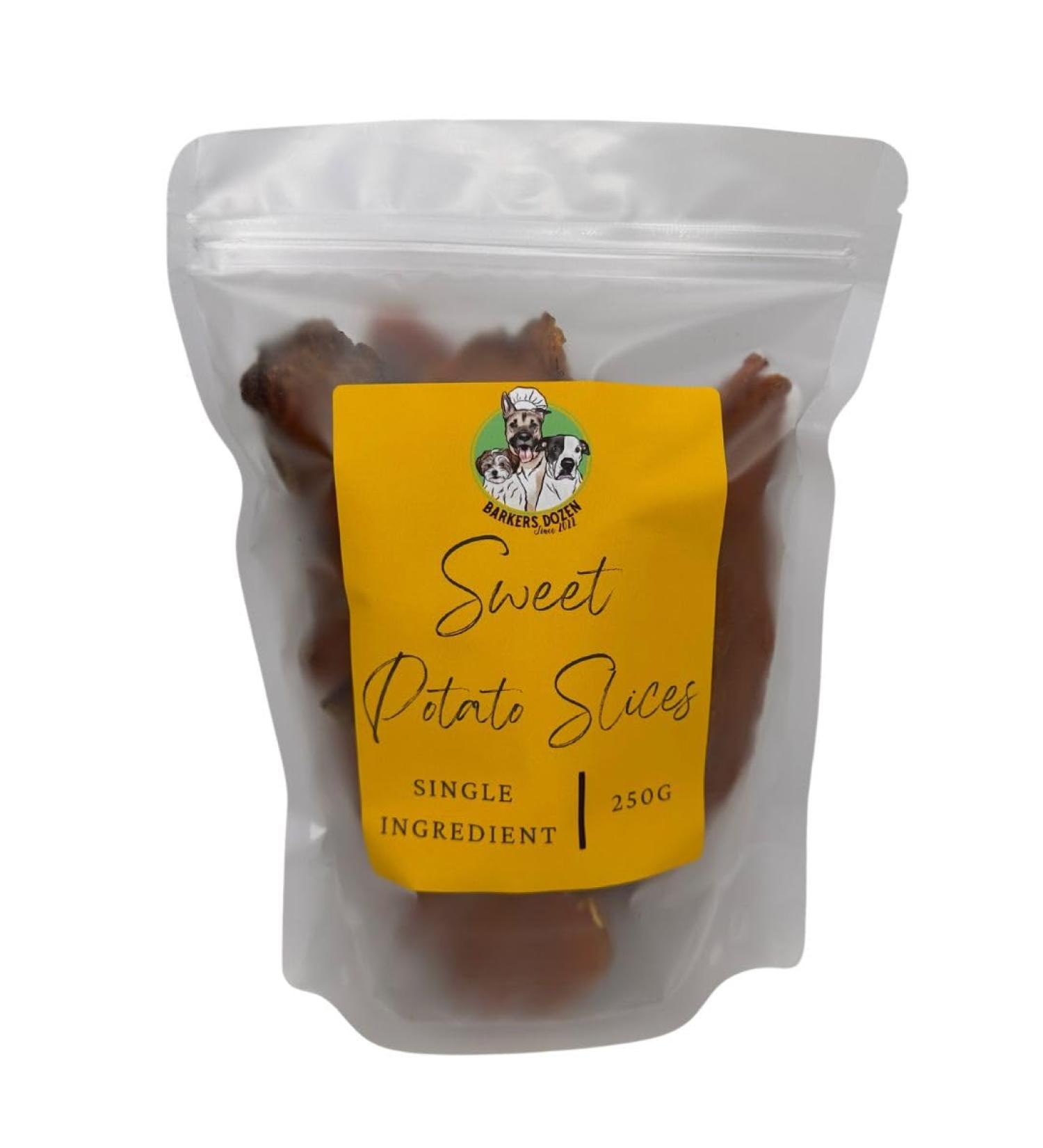 Barkers Dozen Sweet Potato Dog Treats - Thick Cut Natural Dehydrated Sweet Potato Slices No preservatives or Additives Healthy Dog Chews - Buy Online on GoSupps.com