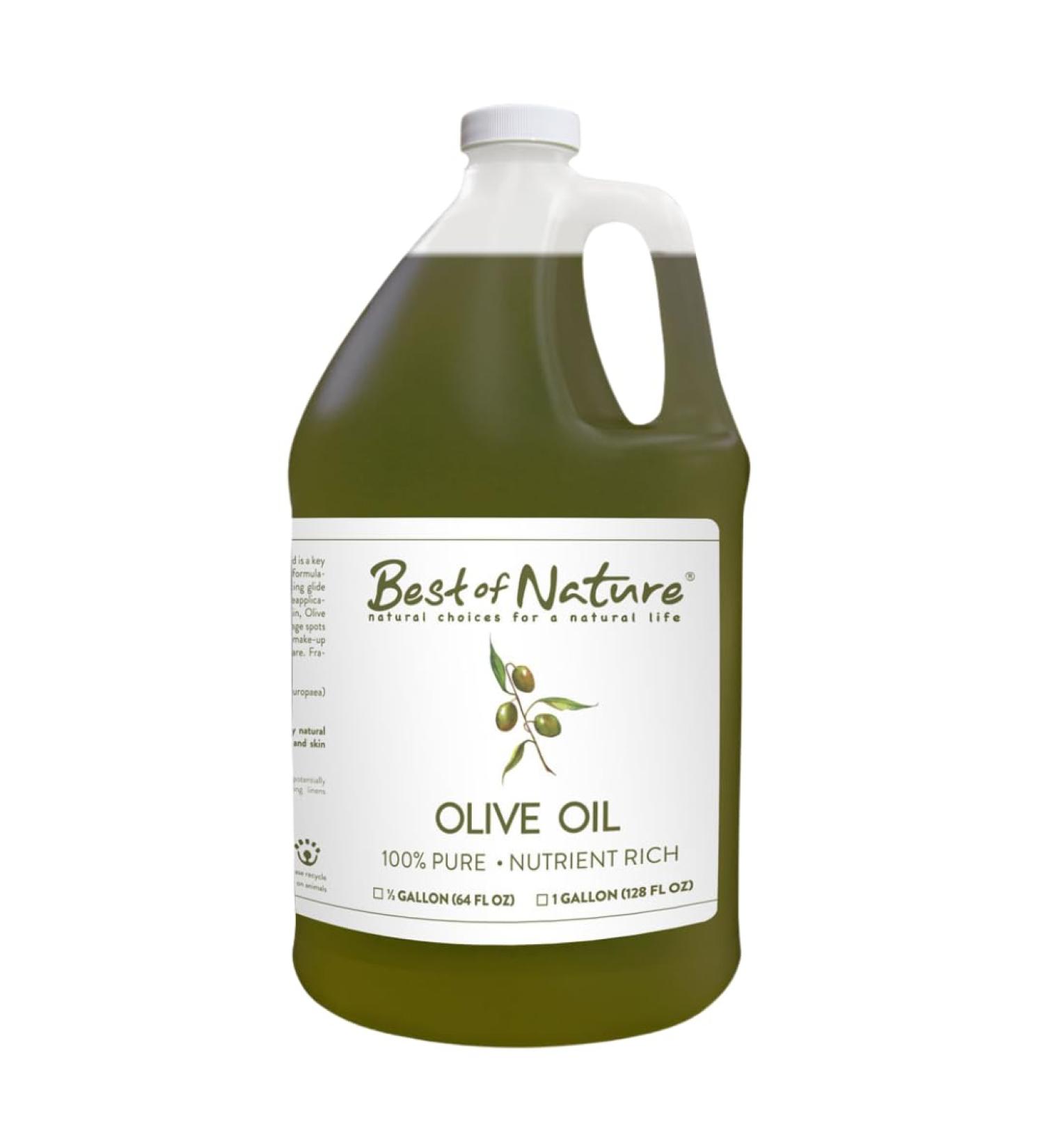 Best of Nature 100% Pure Olive Massage & Body Oil - Cold Pressed Unscented Moisturizer for Skin & Hair Bath Oil Half Gallon (64 fl oz) - Buy Online on GoSupps.com