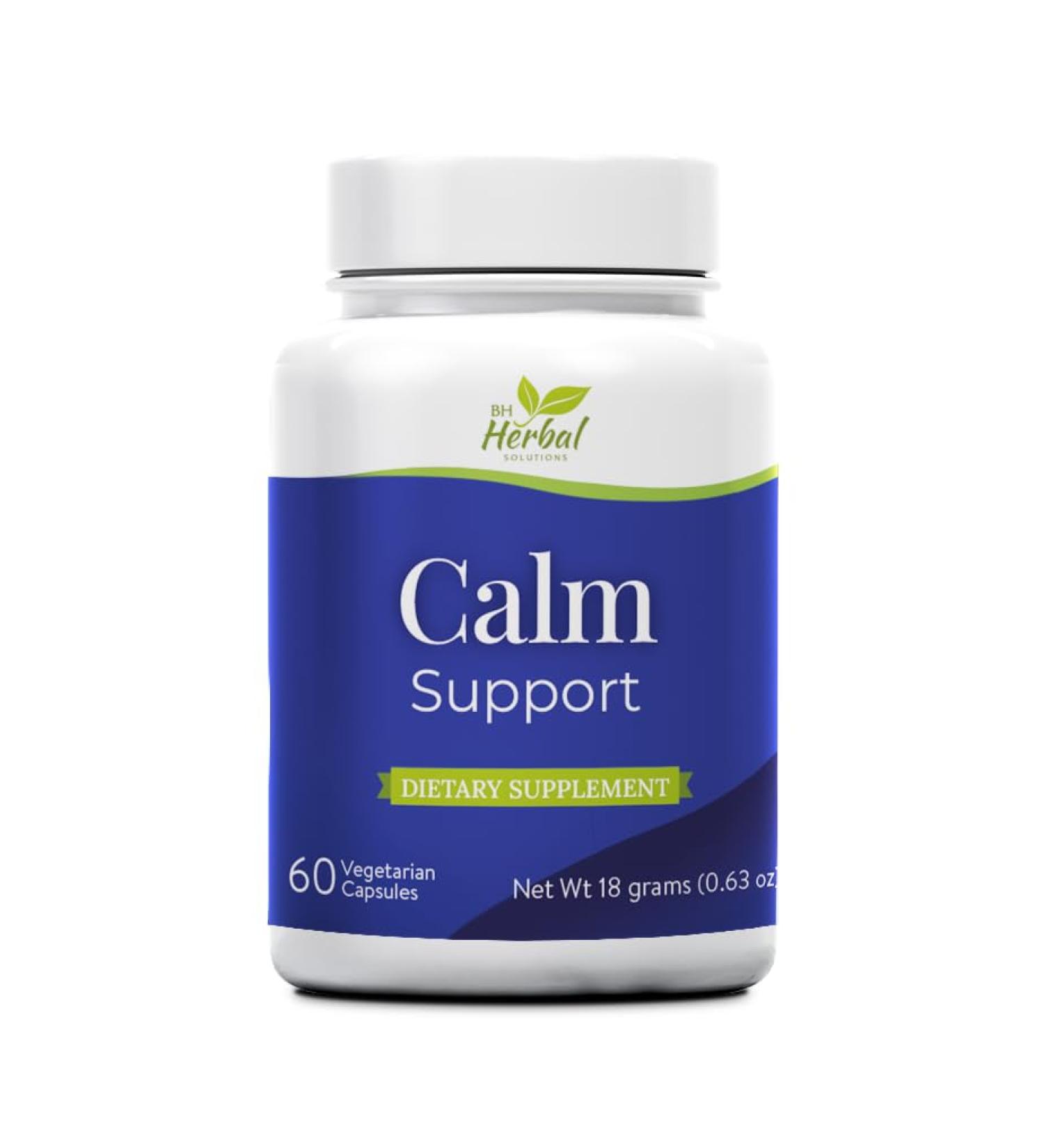 Calm Support Herbal Supplement for Relaxation Inner Balance and Stress-Free Living 100% Natural and Plant-Based