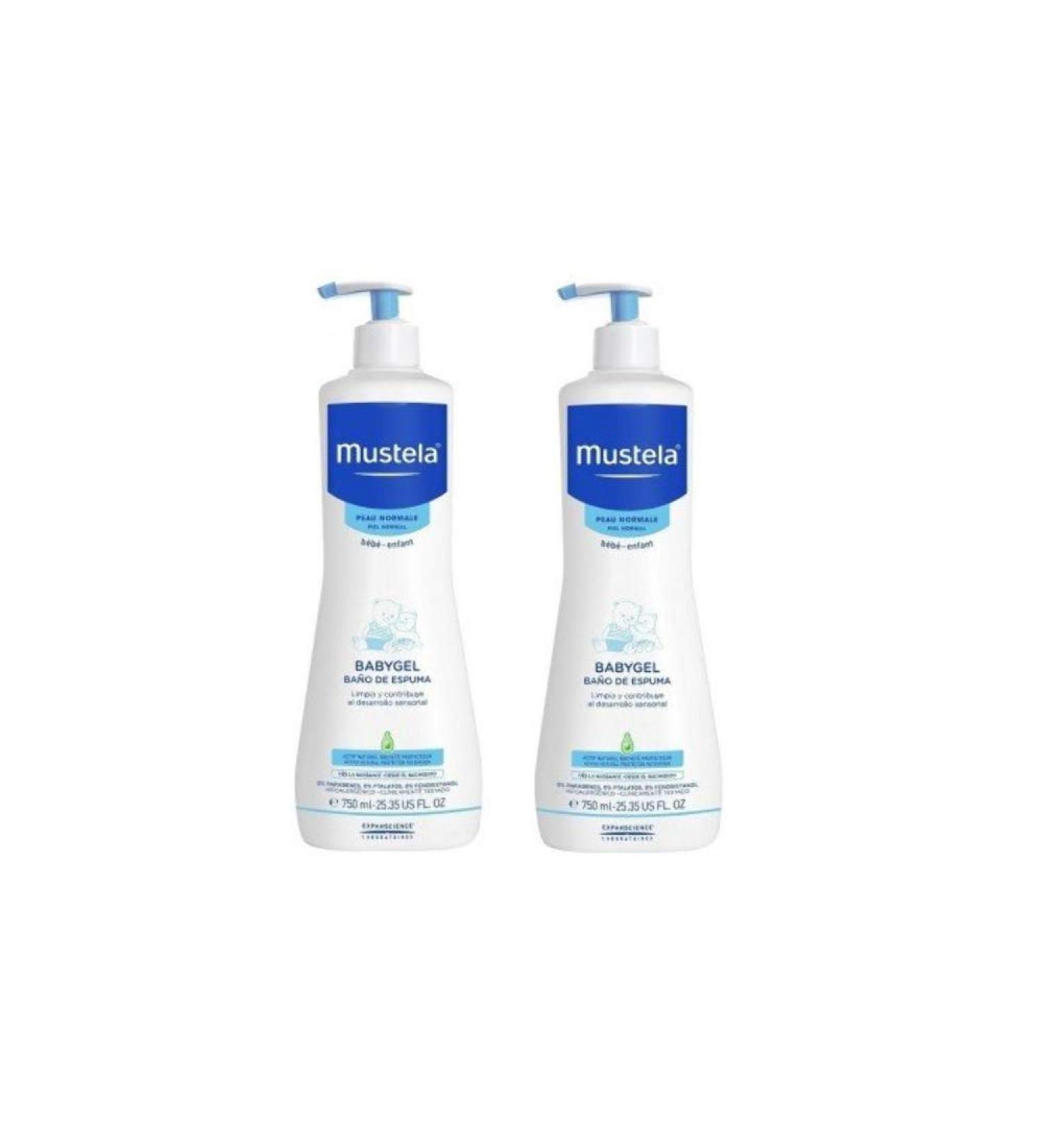 Mustela, bubble bath, pack of 2 x 750 ml (total: 1500 ml)
