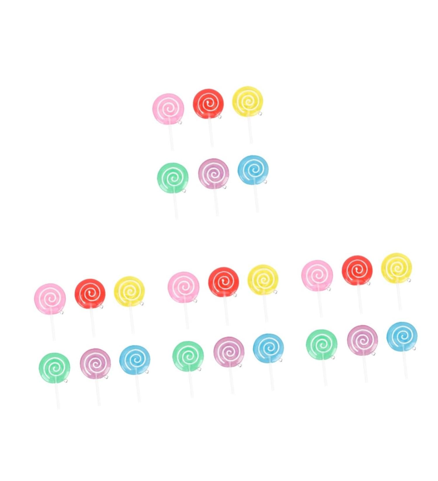 Abaodam 24 Pcs Lollipop Model The Creativity Project Decorations for Room Miniature House Decorations Emulation Food Play Toys Ornament Hairpin Sweet Charms Diy Scrapbooking Charm Kids Toy 6X3.2CMx4pcs 1 - Buy Online on GoSupps.com