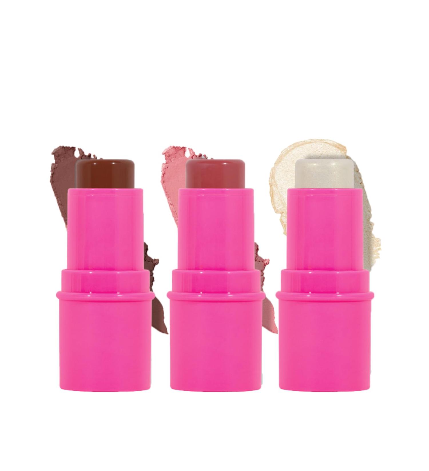 Contour Highlighter Blush Sticks - Waterproof Multi Stick Face Makeup - Pink Package C Set - Buy Online on GoSupps.com