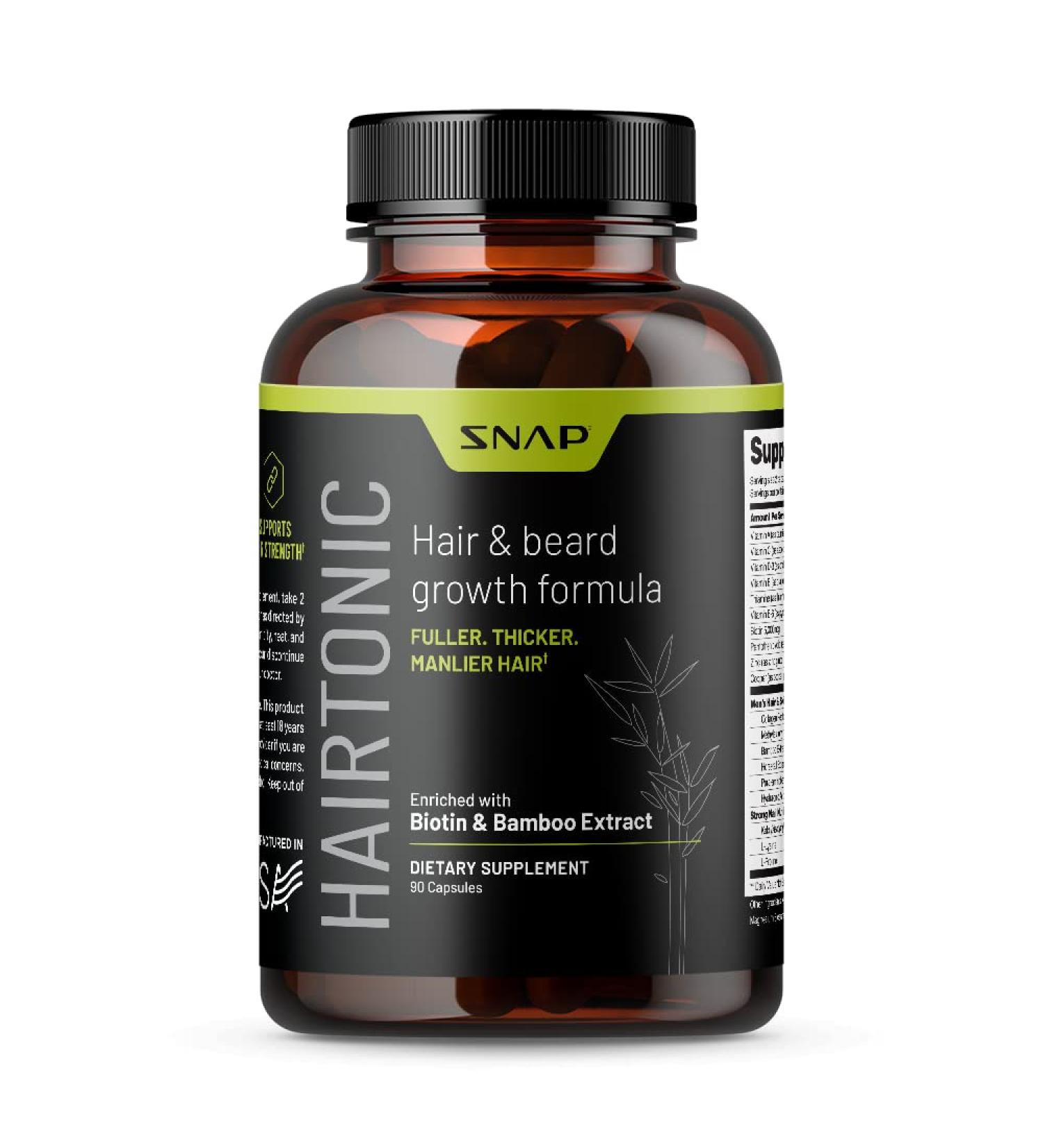 Hair Growth Supplement for Men - Boost Growth, Combat Hair Loss & Support Beard & Nail Health (90 Capsules) - Buy Online on GoSupps.com