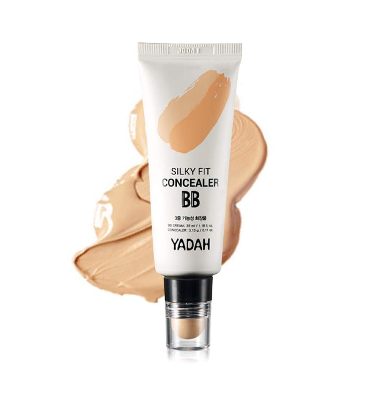 YADAH Silky Fit Concealer BB Power Brightening 1.18 oz - 2 in 1 Base Makeup with Natural Ingredients - Light Beige 21 Foundation Cream - Buy Online on GoSupps.com