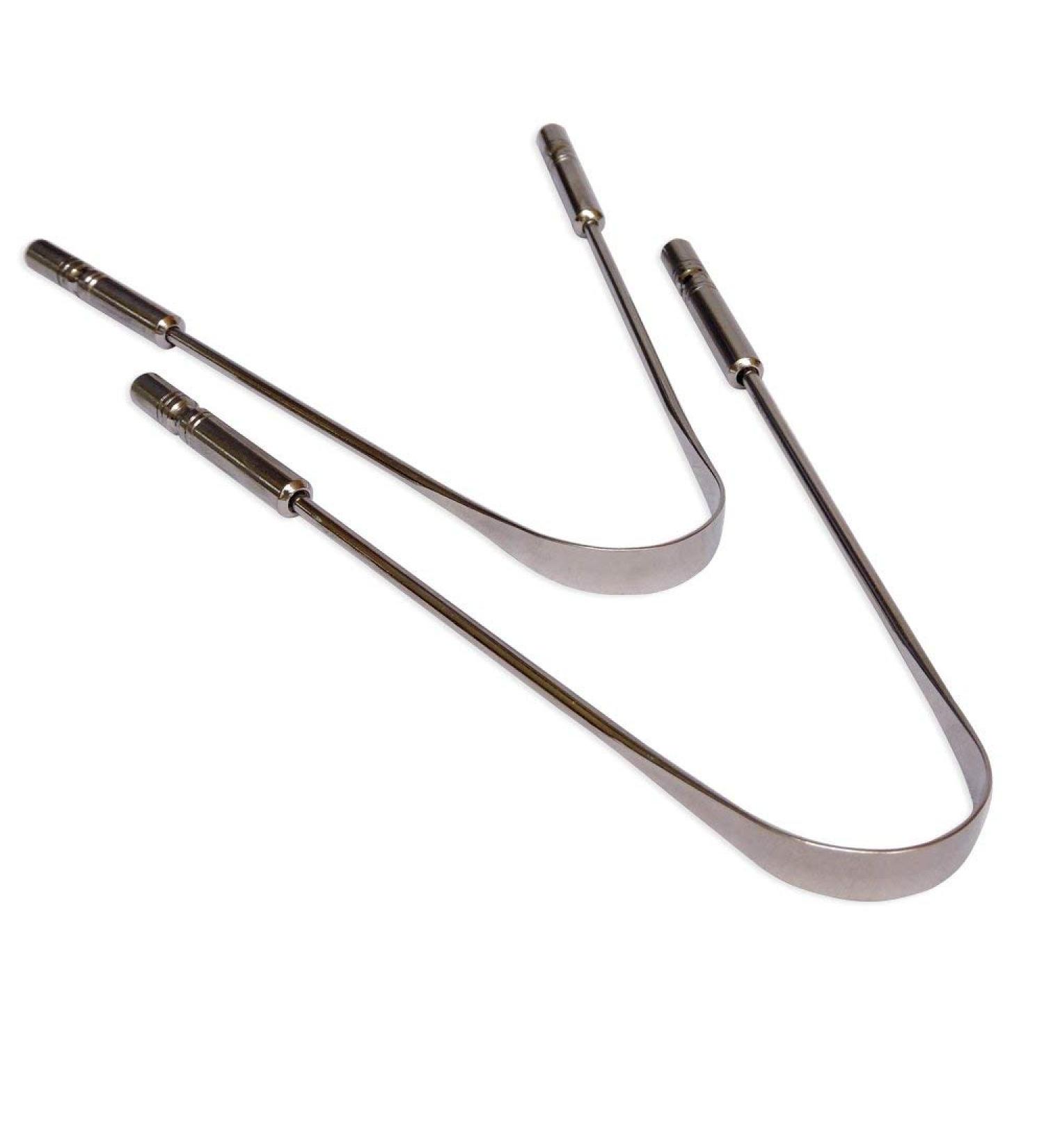Surgical stainless steel tongue cleaner 135 mm 2 pieces