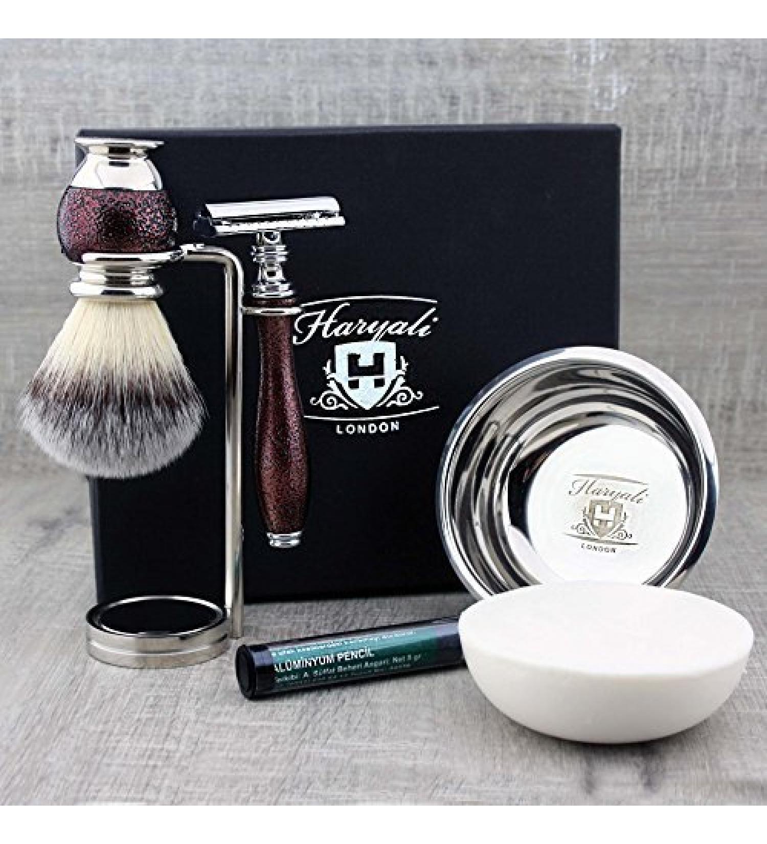 Vintage Razor Set for Men - Complete Shaving Kit with Brush Stand Bowl & Soap | Perfect Gift for Gentlemen - Buy Online on GoSupps.com