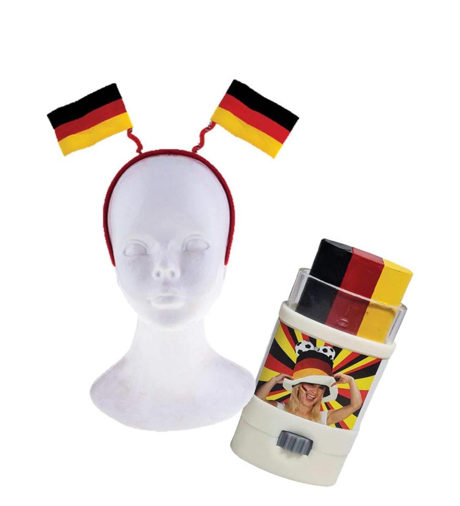 Germany Fan Football Headband with Flags & Make-up Pencil | Women's EM World Cup Gear - Buy Online on GoSupps.com