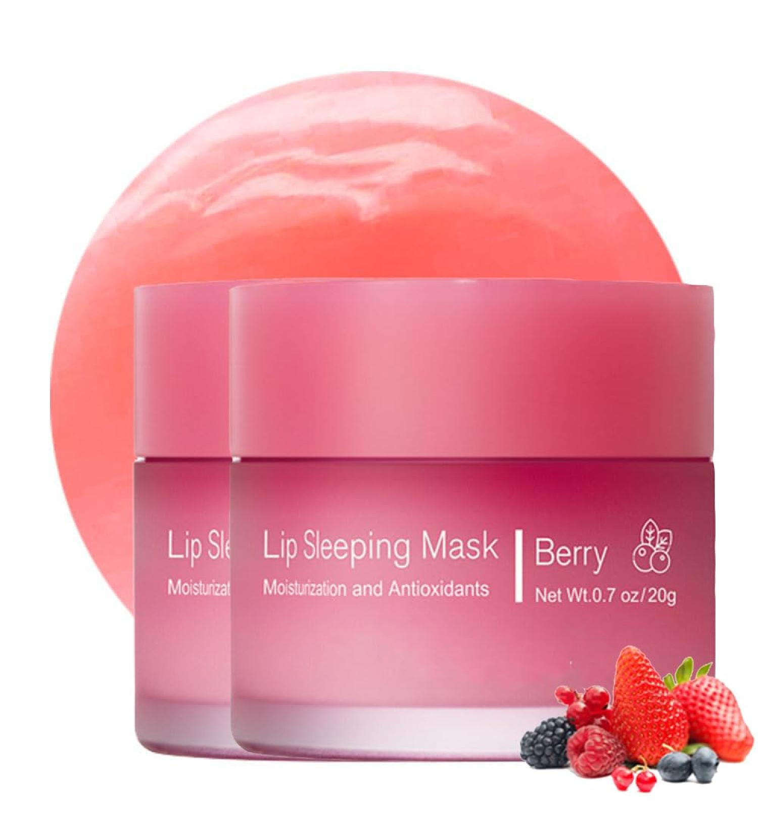 Sleeping Lip Mask - Nourishing Vitamin C Hydrating Lip Care Reduce Lip Lines & Enhance Color (2PCS Berry - Buy Online on GoSupps.com