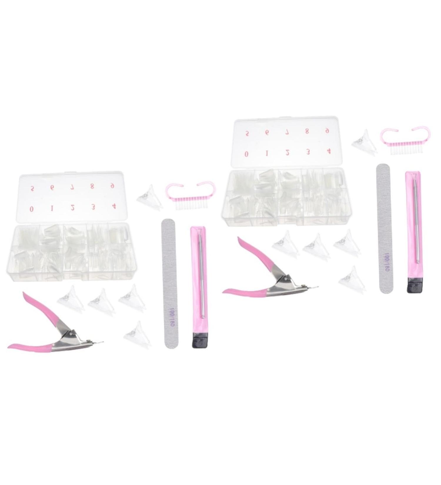 DOITOOL 2 Boxes Nail Art Box Nail Art Tools Fake Nail Sheets Nail Kit Nail Art Kit Coffin Nail Tip Nail Files Nail Brush Nail Beauty Accessory Acrylic Manicure Tools Fake Nail Patch Suite - Buy Online on GoSupps.com