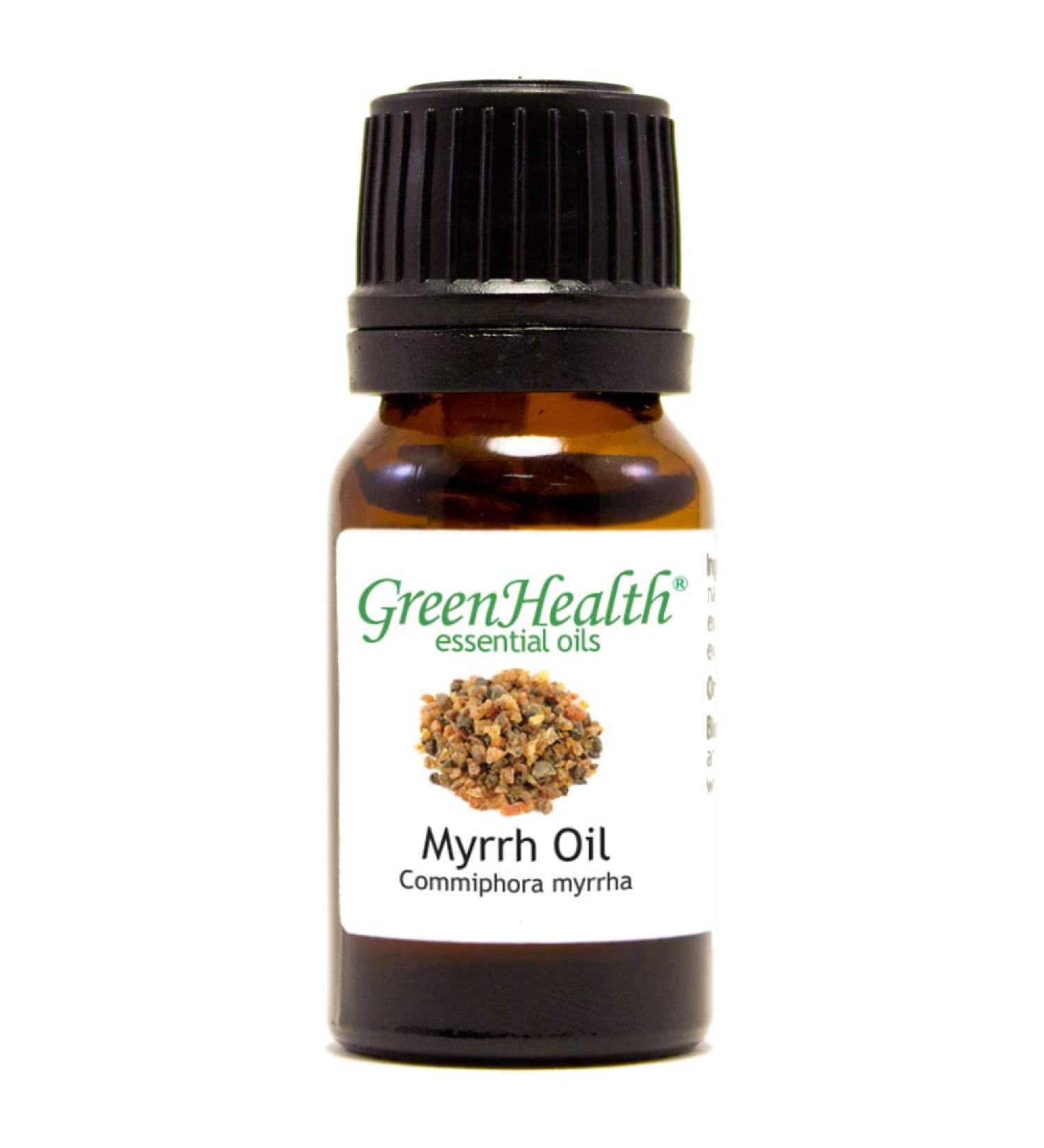 Myrrh Essential Oil 1/3 fl oz (10 ml) Amber Glass Bottle w/Euro Dropper 100% Pure Essential Oil - GreenHealth - Buy Online on GoSupps.com