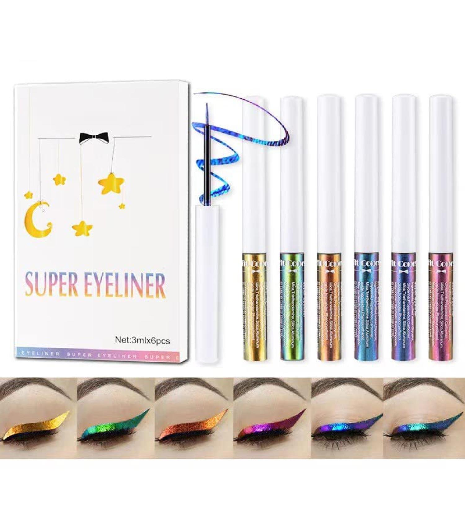 Chameleon Liquid Eyeshadow Set | 6 Metallic Glitter Shades | Long Lasting & Waterproof | Multichrome Makeup - Buy Online on GoSupps.com