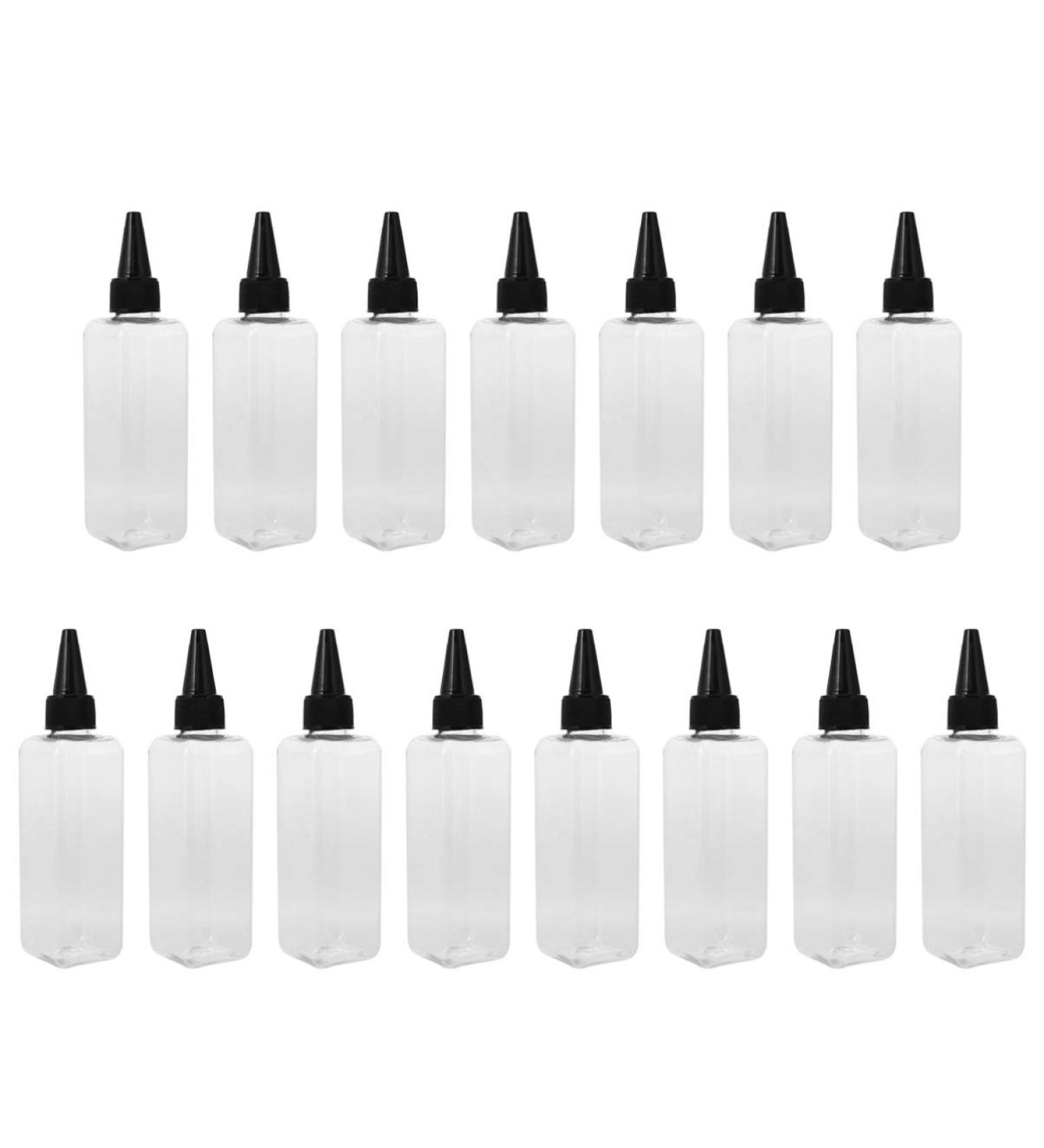 Minkissy 15PC Salon Shampoo Container Set - Black 100ml Empty Plastic Bottles for Hair Color & Hairdresser Tools - Buy Online on GoSupps.com