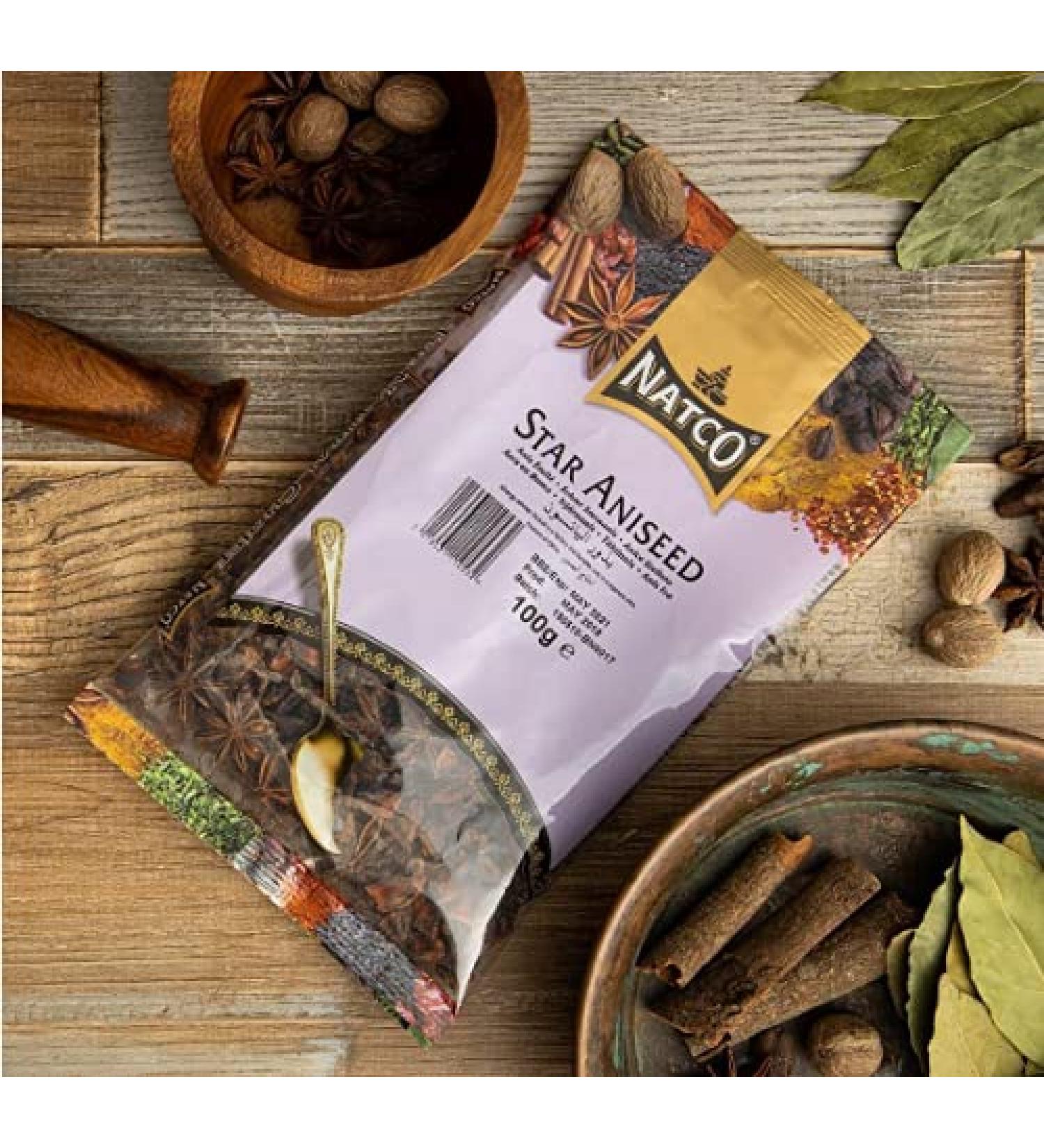 Natco Foods Whole Star Aniseed Anise 100g - Chilli Wizards