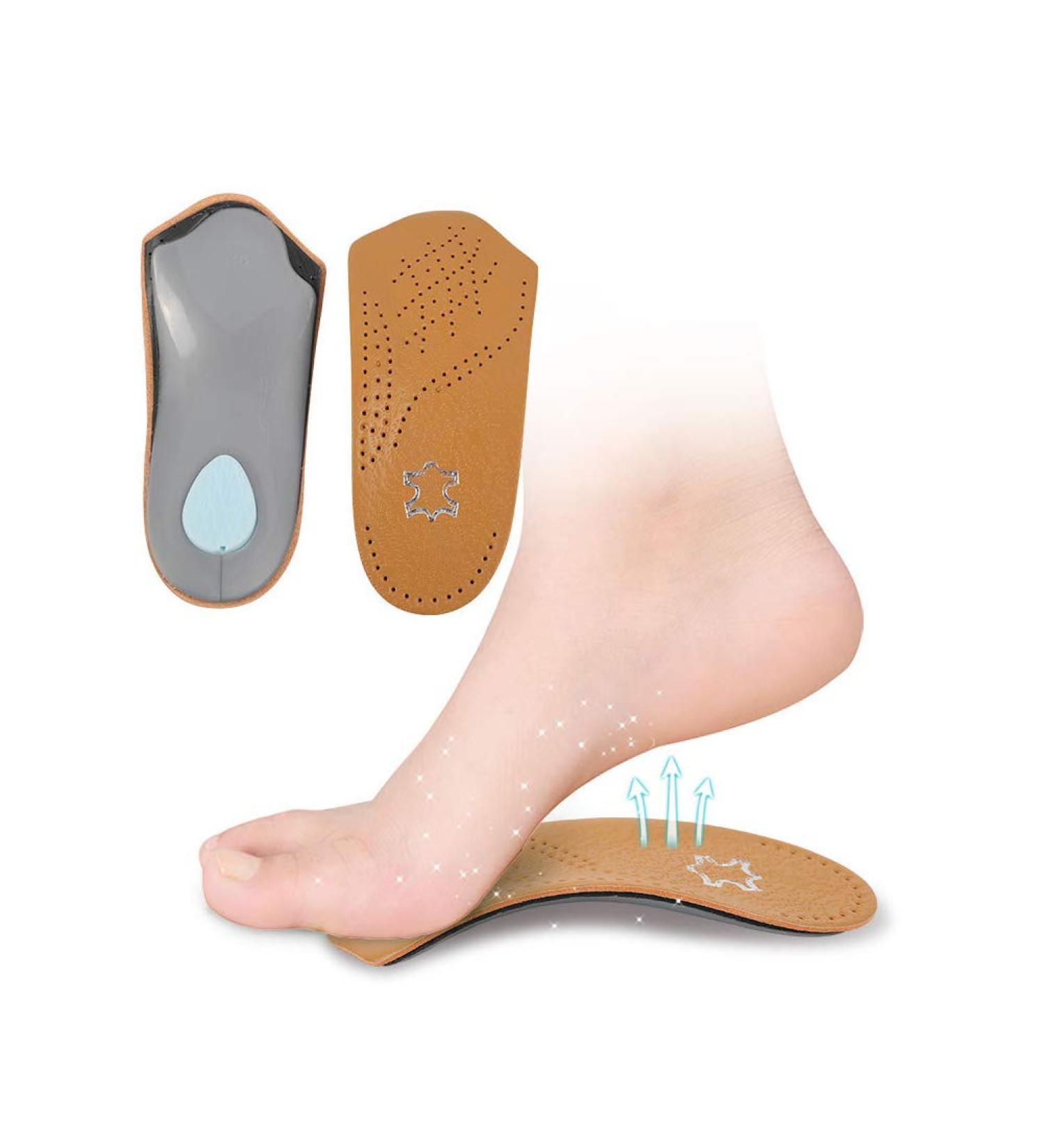 Leather Orthotic Inserts with Metatarsal Pad - Arch Support Insoles for Men and Women - EU37-38/US W7-8 - Buy Online on GoSupps.com