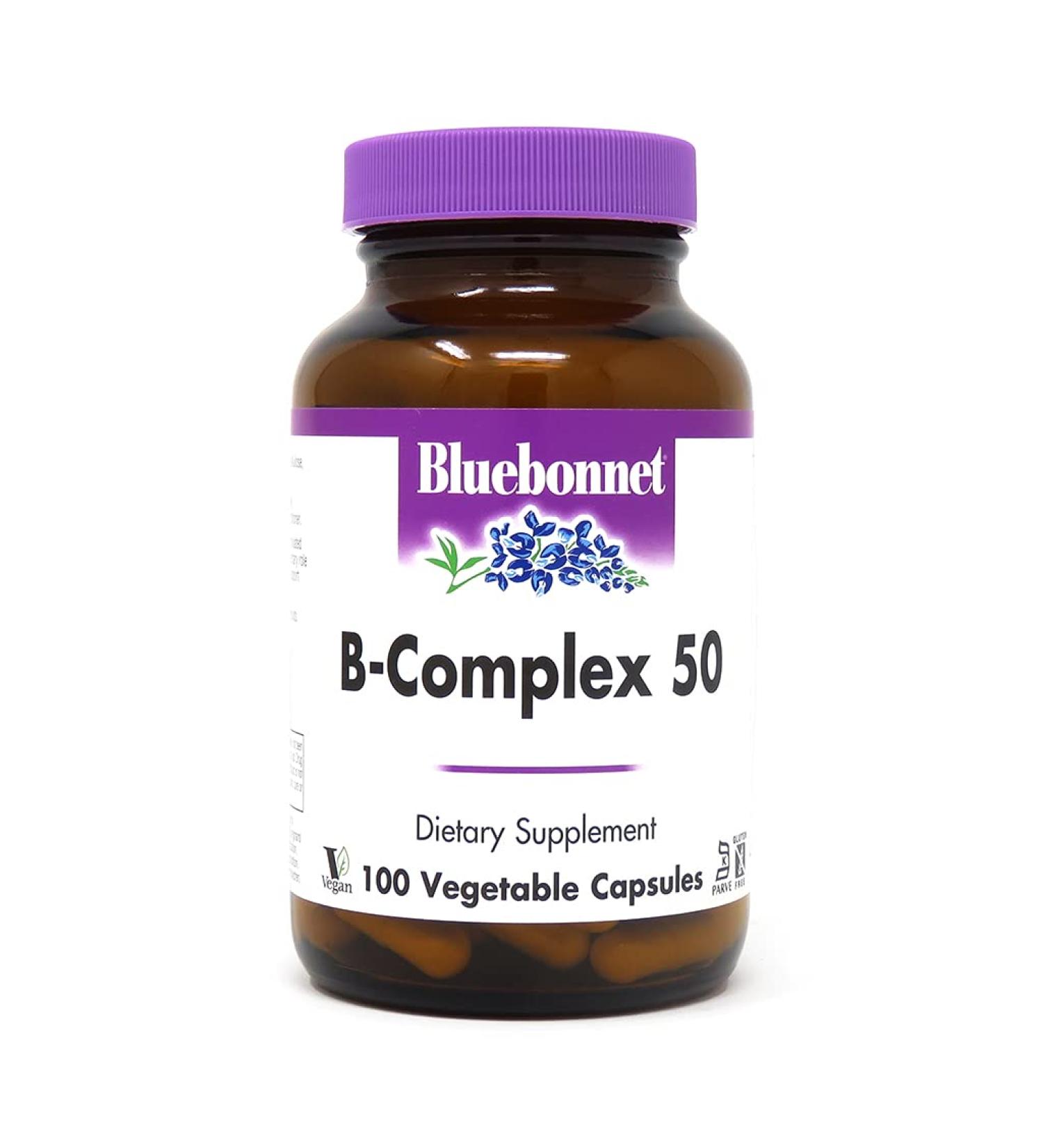 Bluebonnet Nutrition B-Complex 50 - 100 Vegetable Capsules for Optimal Energy & Wellness - Buy Online on GoSupps.com