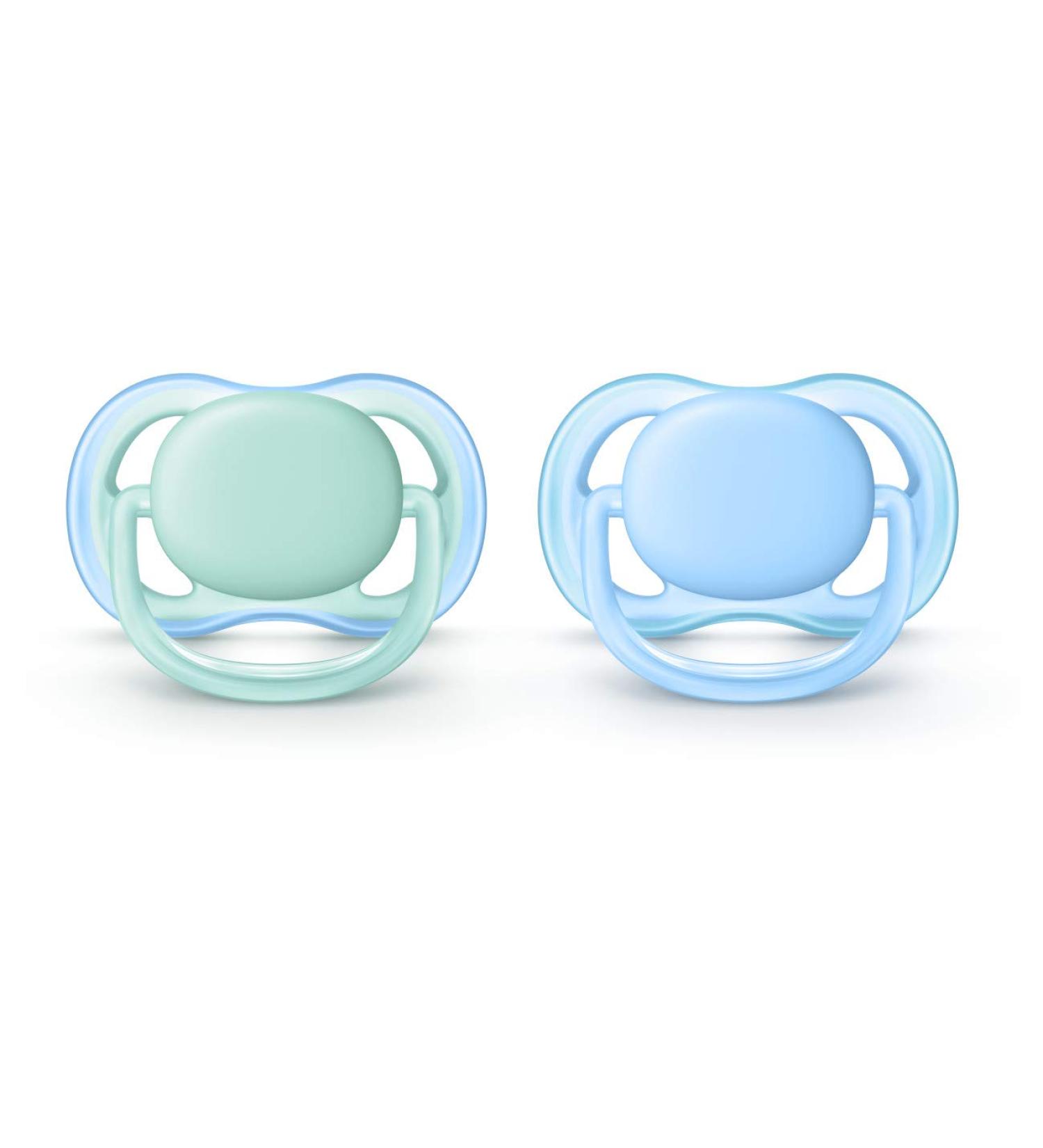 Philips Avent Ultra Air Pacifier 0-6 Months Blue/Green 2 Pack | SCF244/20 - Buy Online on GoSupps.com