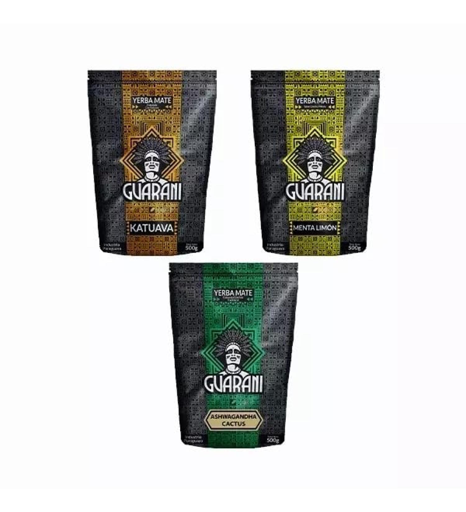 Coffret Yerba Mate Guarani 3 x 500 g Menta Lim n Katuava Ashwagandha Cactus M langes nergisants aux plantes et adaptog nes