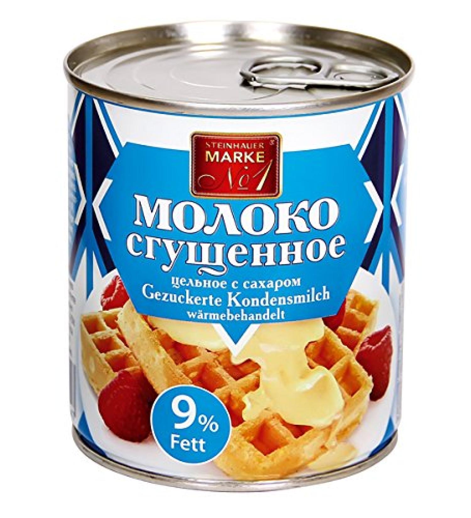 Steinhauer Brand 1 Sweetened Condensed Milk "Sguschtschonka" 9% fat pack of 12 (12 x 397 g)