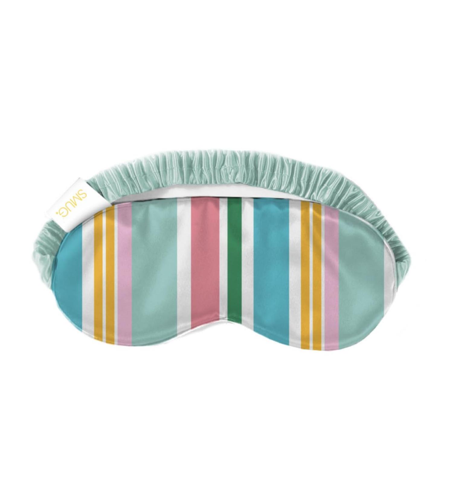 SMUG Satin Sleep Mask for Deep Dream Sleep | Unisex Soft Eye Mask for Skin & Dark Circles | Light Blocking Eye Sleep Mask - Bold Spring Stripe - Buy Online on GoSupps.com