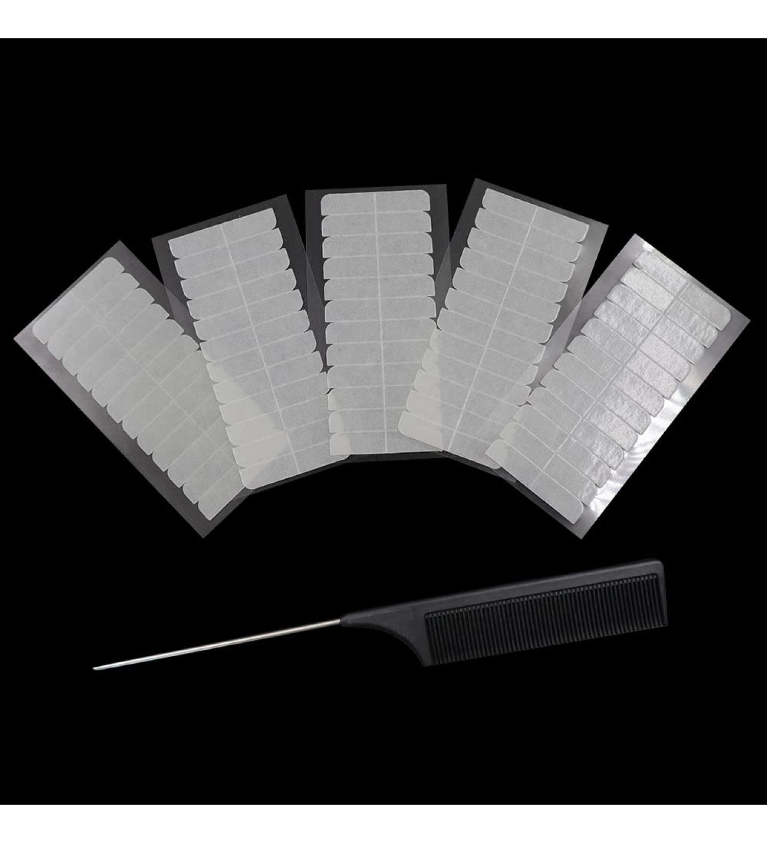 180 Pieces Hair Extension Tape Tabs Double Sided Replacement Tape for Hair Extensions Double Sided Extension Tapes Tape Extension Replacement Tape with Rat Tail Comb White (White) - Buy Online on GoSupps.com