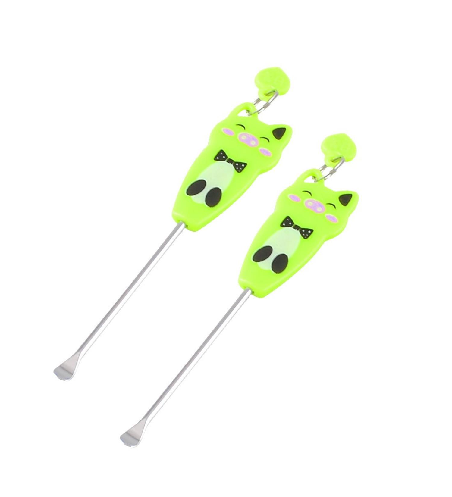 Qtqgoitem Green Cartoon Pig Pattern Earpick Earwax Ear Wax Remover Ears Care Tool 2 Pcs (Model: 8c8 8fc 801 f33 649)
