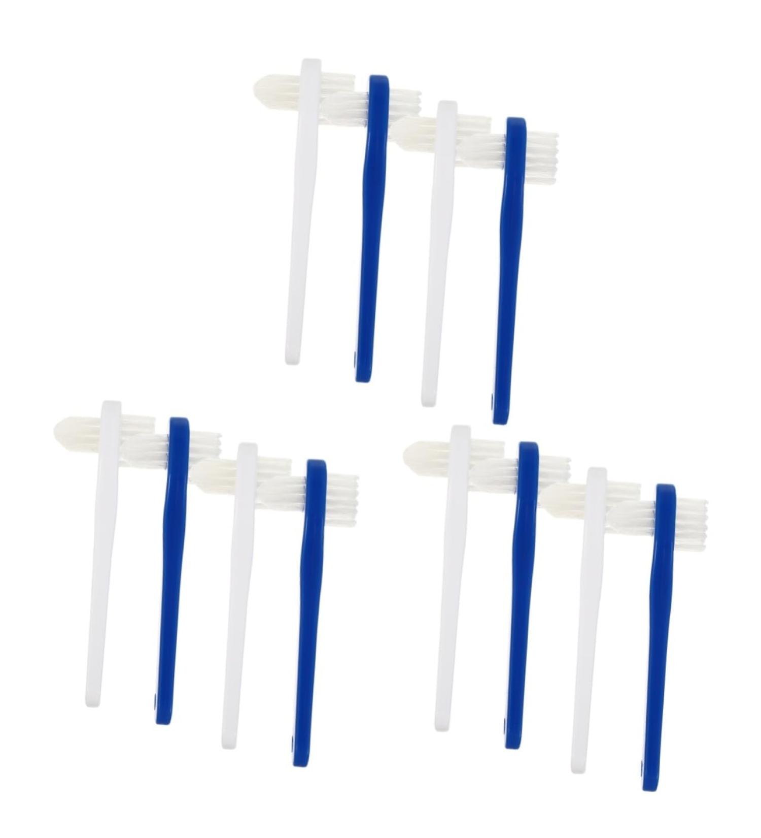 Minkissy Double-Headed Toothbrush for False Teeth - 12-Pack Denture Cleaning Brushes & Tools for Optimal Oral Hygiene - Buy Online on GoSupps.com