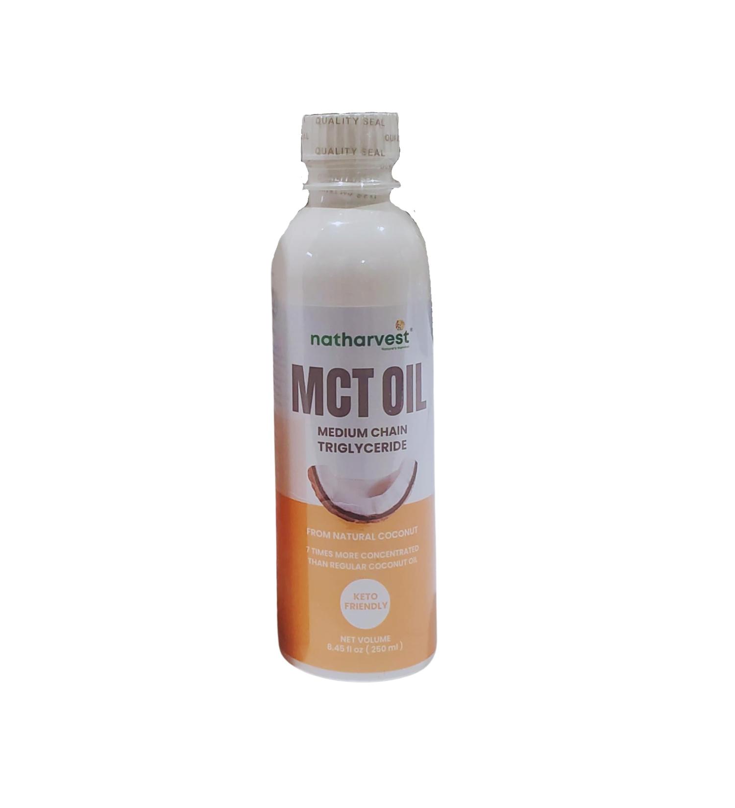 Natharvest Pure MCT Oil from Coconut Keto Friendly Medium Chain Triglycerides for Energy Focus & Brain Health Unflavored 8.45 fl oz (250 ml) - Buy Online on GoSupps.com