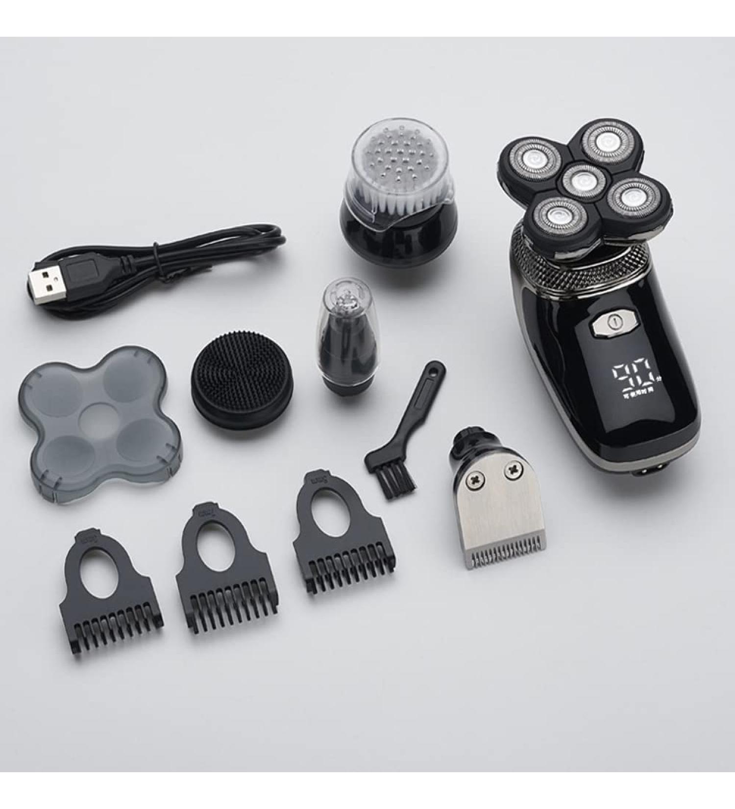 Electric Razor for Men - 5 in 1 Shaver & Grooming Set | Floating Heads Nose Trimmer & Facial Brush - Buy Online on GoSupps.com