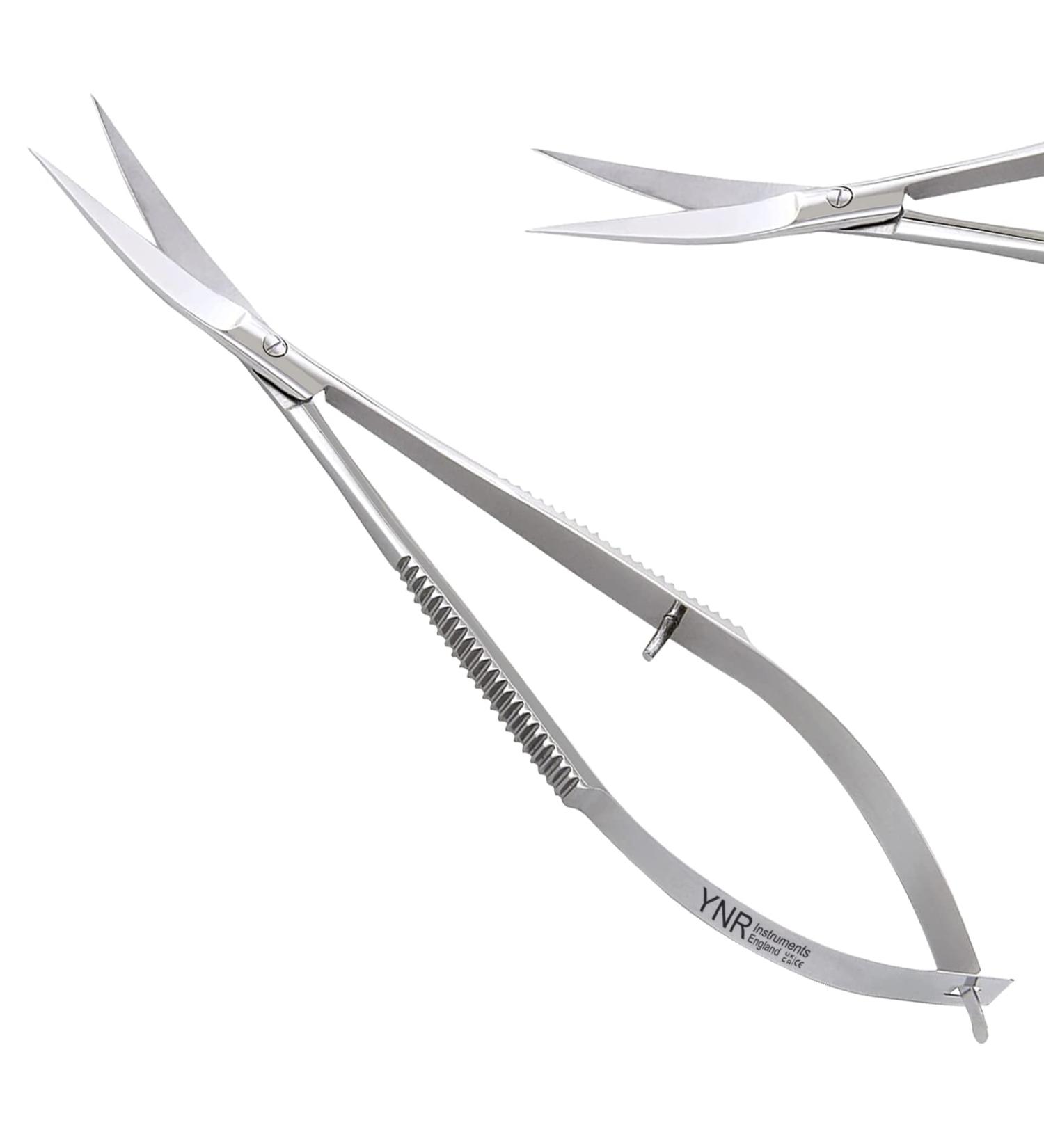 Facial Hair Scissors-Eyebrow Trimmer-Grooming Scissors for Eyebrow Shaping Ear Nose Nostril Hair & Moustache (Silver Curved) - Buy Online on GoSupps.com